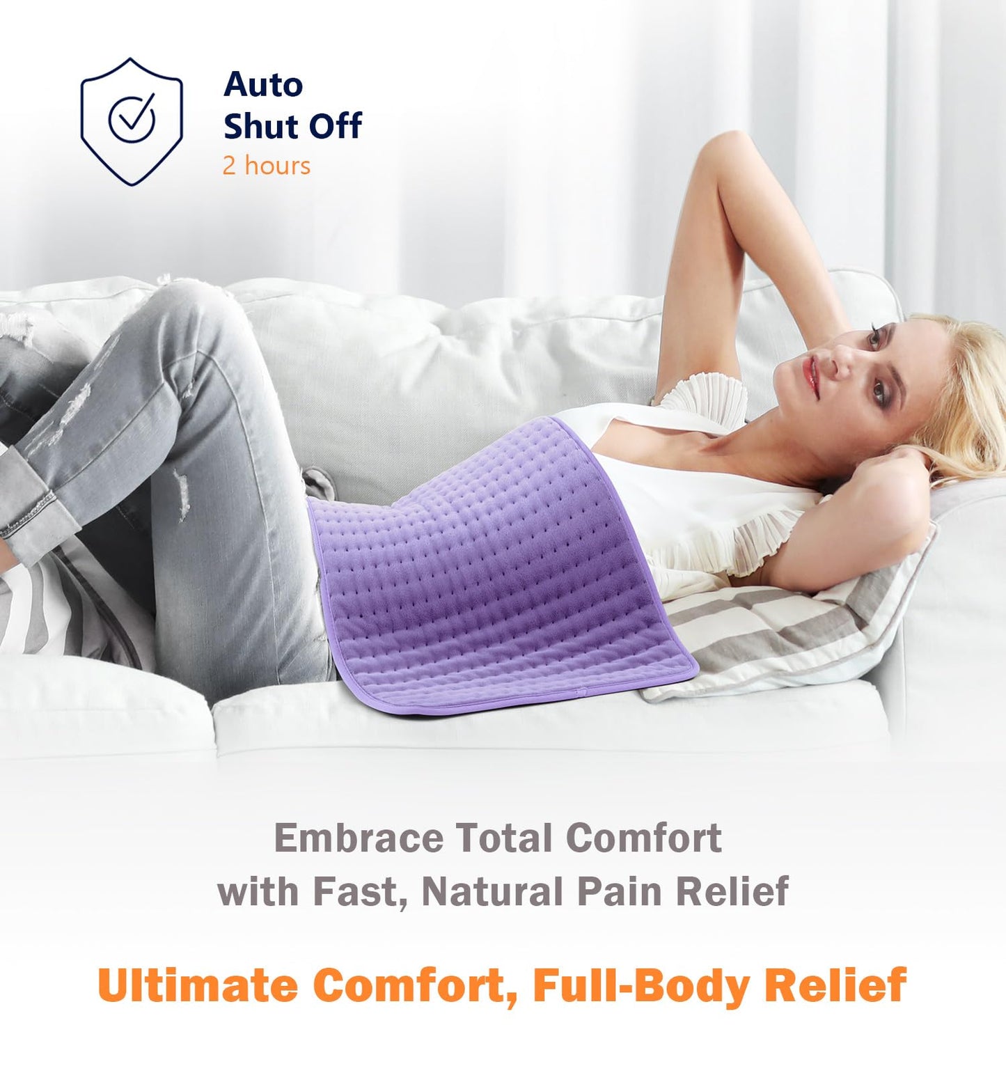 17"x33" Heating Pad for Back Pain Relief, Electric Heating Pads for Neck/Shoulder/Muscle Pain, Auto Off, 6 Heat Settings - Mothers Day Christmas Gifts for Women Mom Sister Wife Grandma