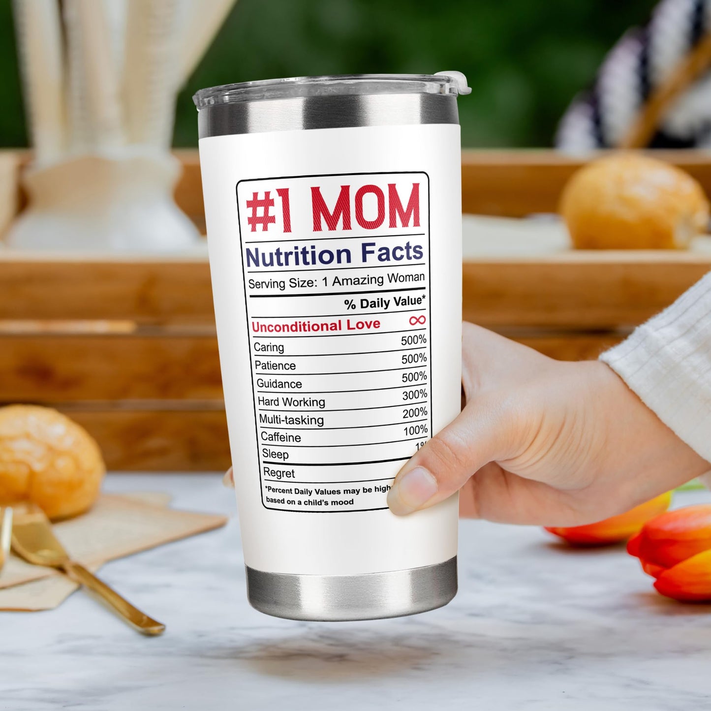 UMACVN Gifts for Mom from Daughter Son - Christmas Gifts for Mom Wife - Birthday, Christmas, Valentines Day Gift for Moms - Gift for Mama, Moms, Mother - 20 Oz Stainless Steel White Tumbler