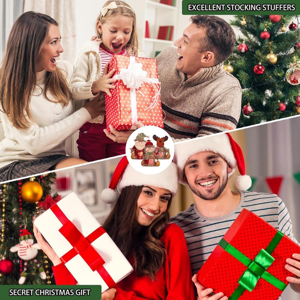 Yummst 2025 New Christmas Gift Bags Zipper Design, Christmas Doll Gift Bags, Can Hold 500g Apples, Large Fabric Gifts Bags, Reusable Christma Bag for Presents Candy Fruit and Festival (6PCS)