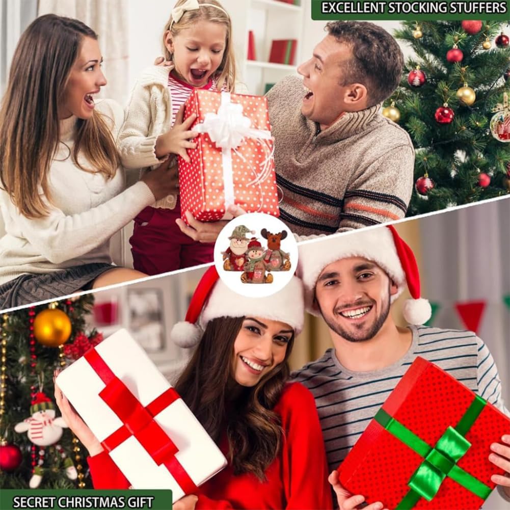 2025 New Christmas Gift Bags Zipper Design, Christmas Gift Doll Bags, Large Christma Gift Bags Bulk, Reusable Fabric Bags with Drawstring for Candy, For Candy, Apples (6PC)