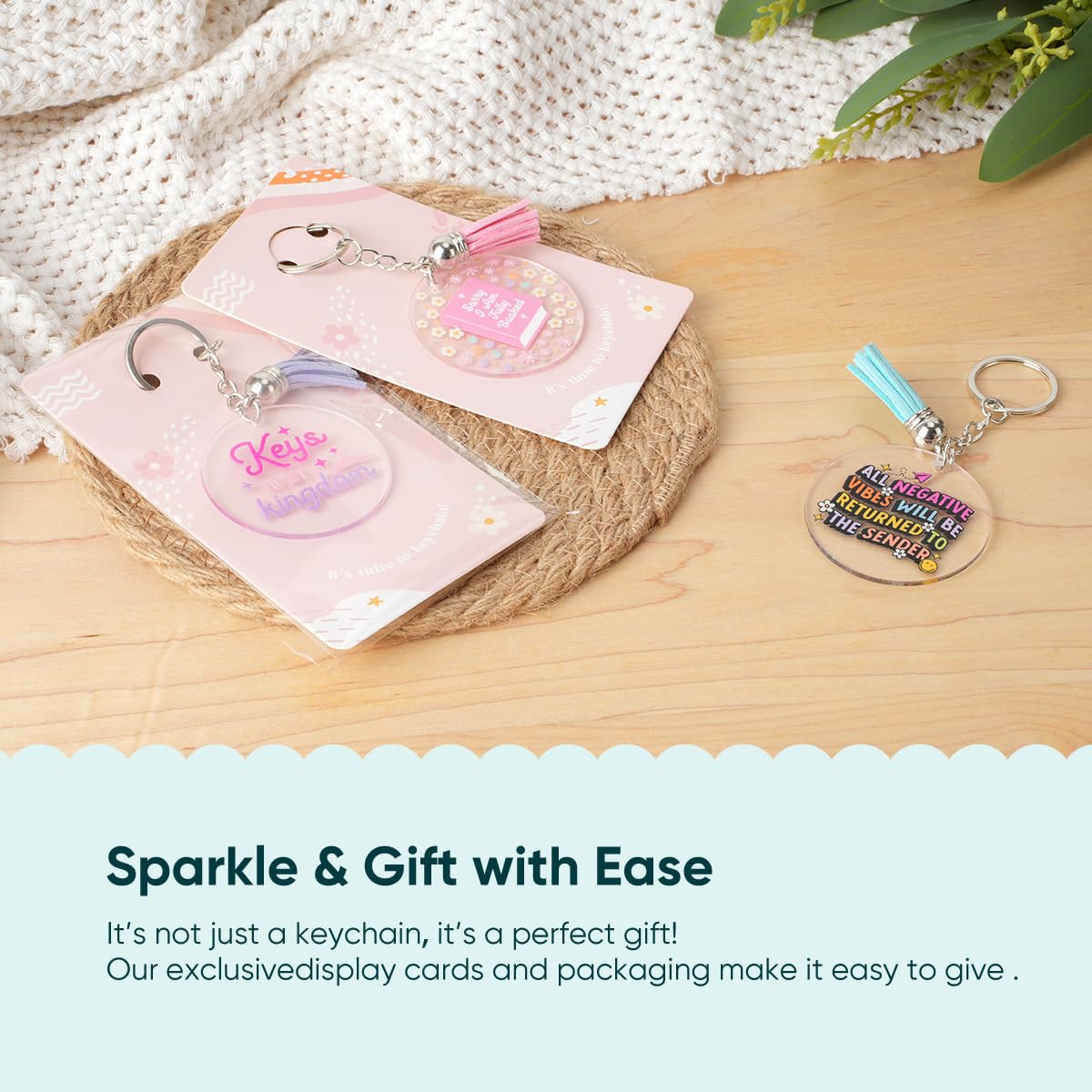 YOPPIX 140 PCS Acrylic Keychain Blank Set, Faith Double-Sided UV DTF Stickers Acrylic Keychain Making Kits for Vinyl DIY Craft Project Employee Appreciation Gifts