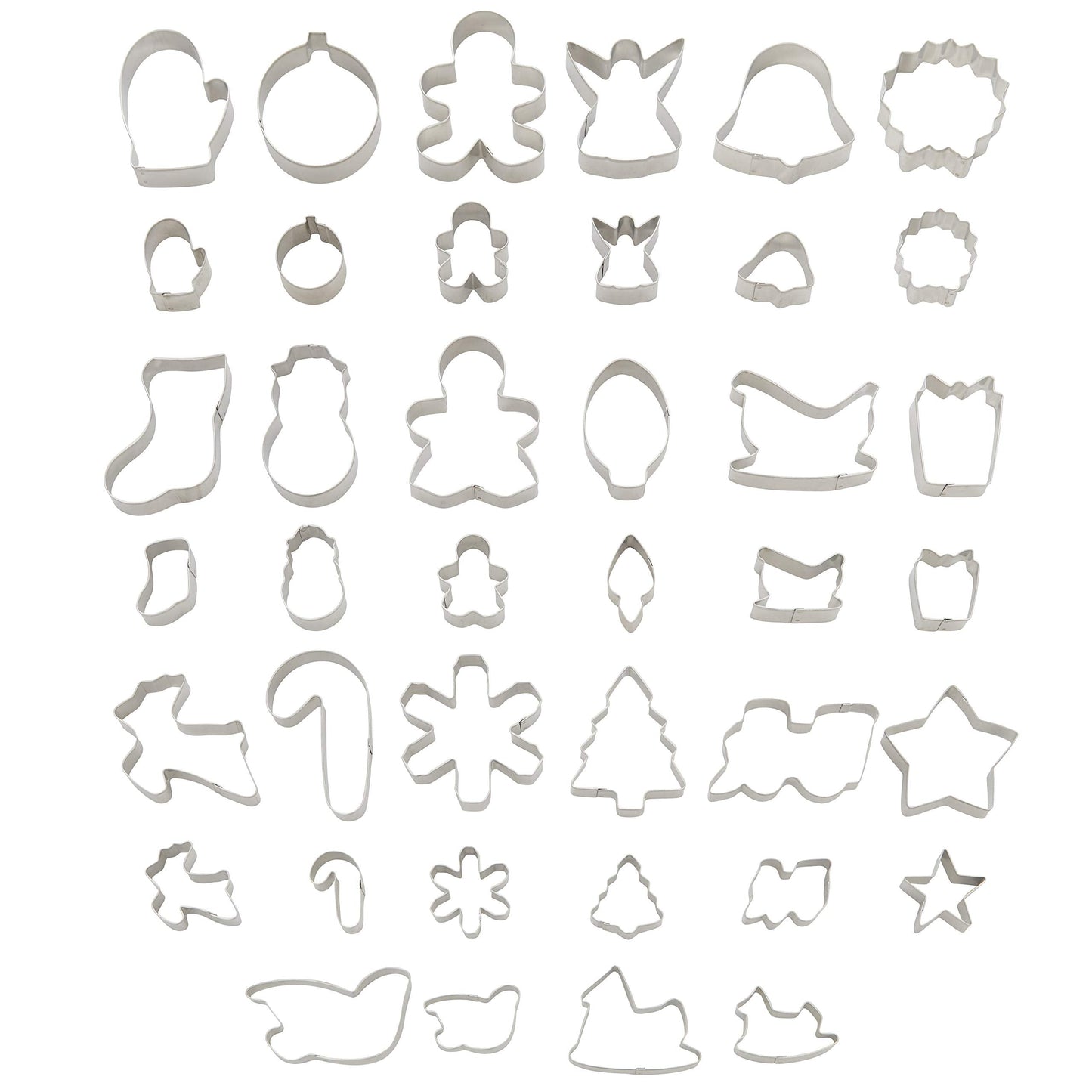 Wilton Christmas Cookie Metal Cookie Cutter Set with Tub, 40-Piece