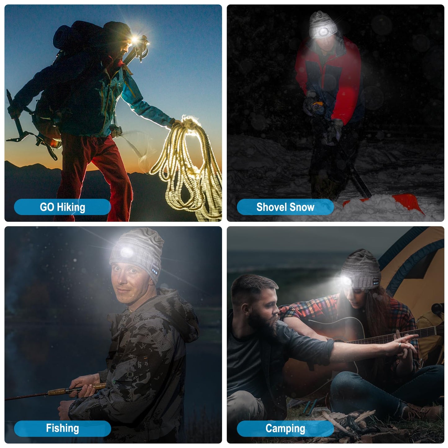 ZOOI Stocking Stuffers for Adults Men Gifts for Mens Bluetooth Beanie for Men, Mens Gifts for Christmas Him Dad Cool Gadgets Grey