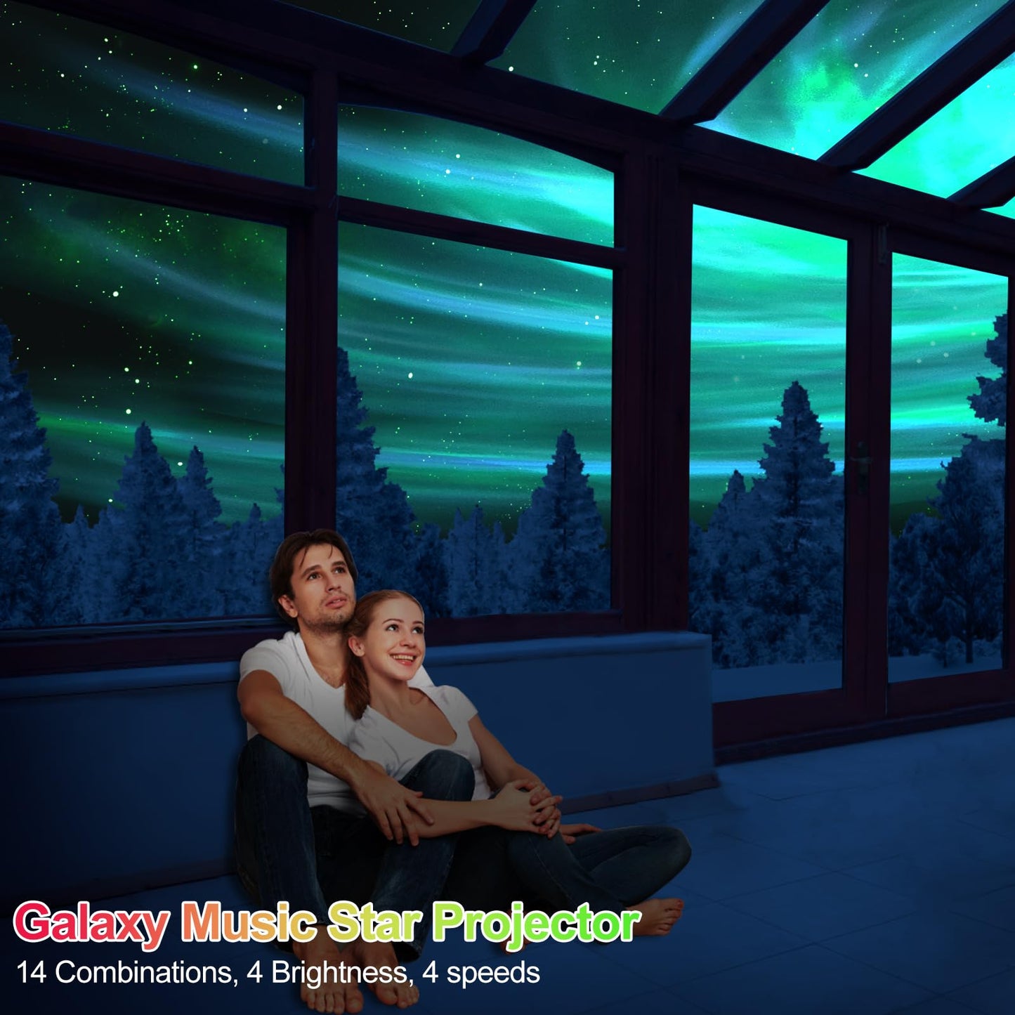 The Largest Coverage Area Galaxy Lights Projector 2.0, FLITI Star Projector, with Changing Nebula and Galaxy Shapes Galaxy Night Light