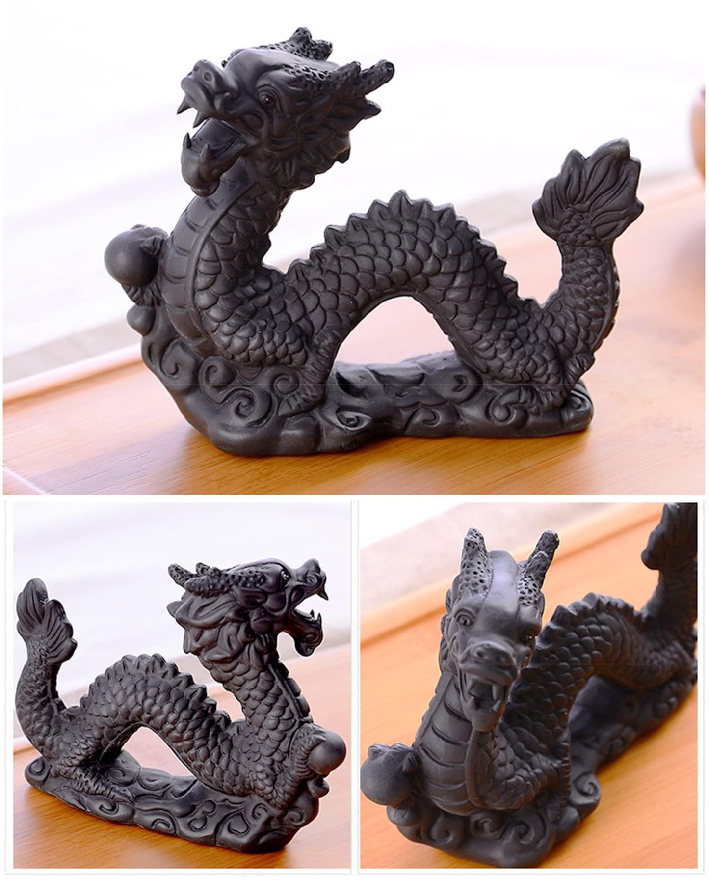 Yixing Purple Clay Dragon Tea Pet Tea Luck Funny Accessories for Chinese Kung Fu Tea Sets Tea Lover‘s Gift Home Car Tea Tray Feng Shui Decor