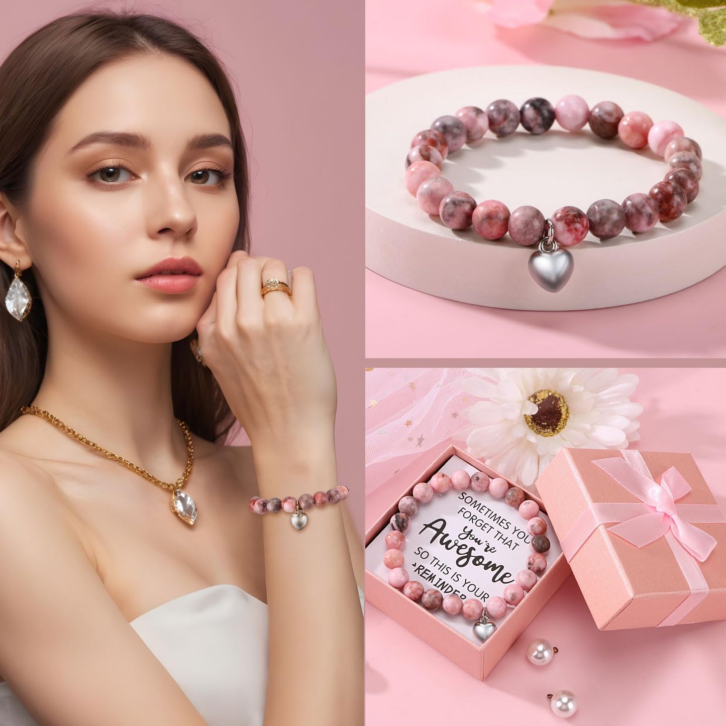 Birthday Gifts for Women Self Care Gift Set, Pink Relaxing Spa Gifts Basket Women Care Package Get Well Soon Gifts, Unique Christmas Presents for Mom Her Wife Sister Grandma, Thinking of You Gifts