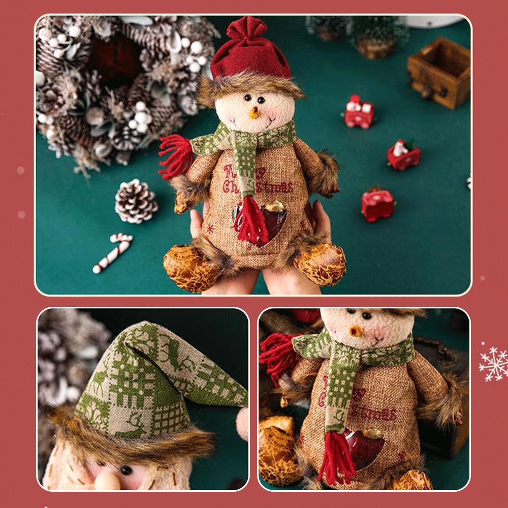 Christmas Doll Gift Bags Zipper Design - Small Fabric Gift Bags (6pcs)