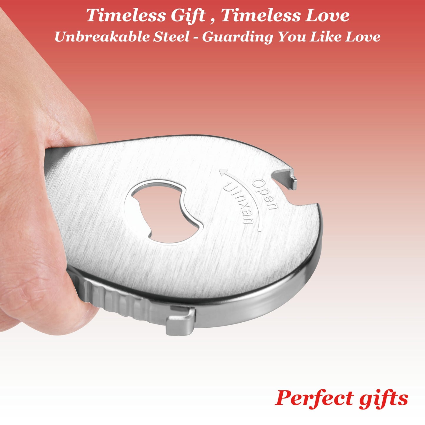 Uinxan Jar Bottle Can Opener for Weak Hands & Arthritis - Effortless Twist Off Lids (0.6"-2.7") & Pull Tab Seals | Premium 304 Stainless Steel, Patented | Portable Senior-Friendly Kitchen Gadget