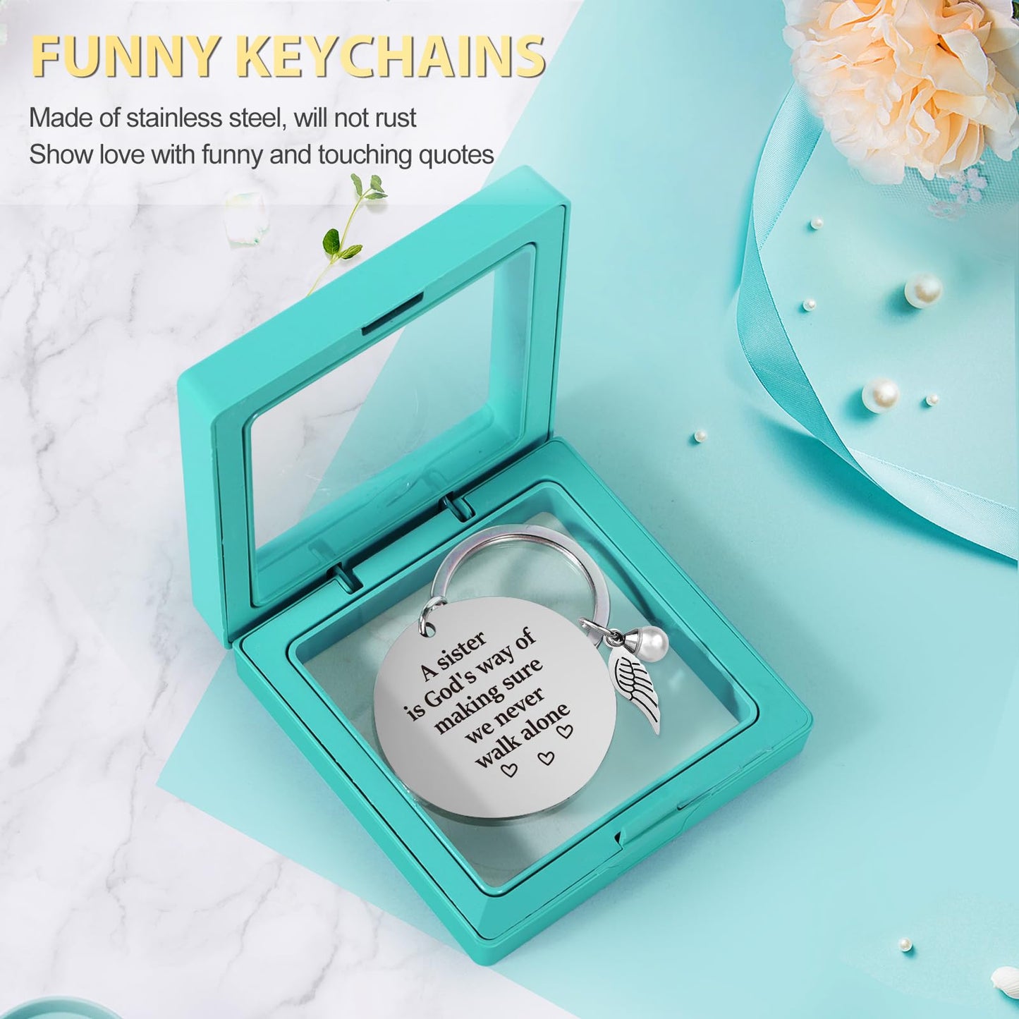 Suhctuptx Sisters Gifts from Sister, Sister Birthday Gifts, Christmas Gift Best Sis Ever Basket Funny Cool Love You Sis Unique Presents Ideas with Canvas Tote Bag for Adult Sisters in Law