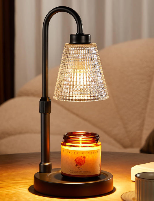 Innqoo Candle Warmer Lamp with Timer, Dimmable Candle Warmer for Jar Candles, Height Adjustable Wax Melts Warmer, Birthday Gifts for Women Mom, House Warming Gifts New Home Decor