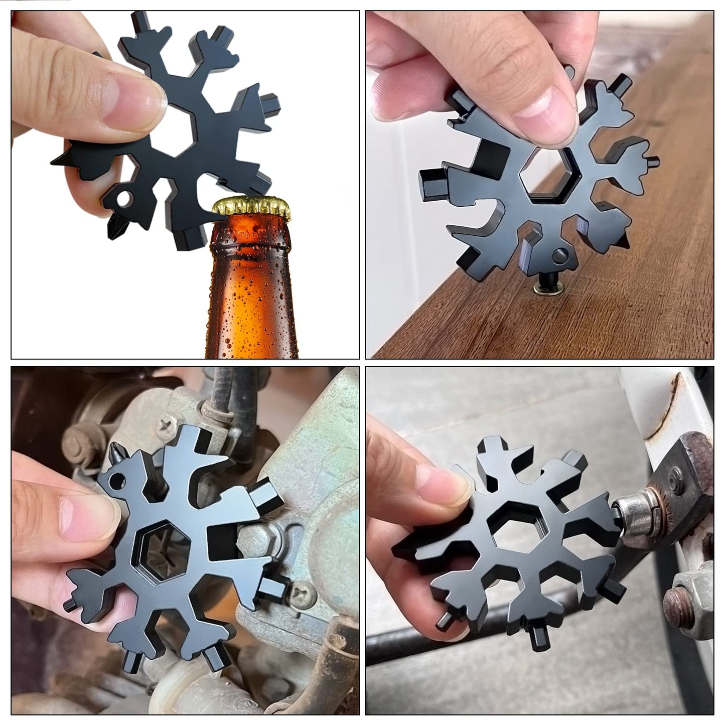 Stocking Stuffers for Men - Snowflake 18 in 1 Multitool Christmas Gifts, 2 Pack Multi Tools for Dad from Daughter Son, Gifts for Father Husband Him