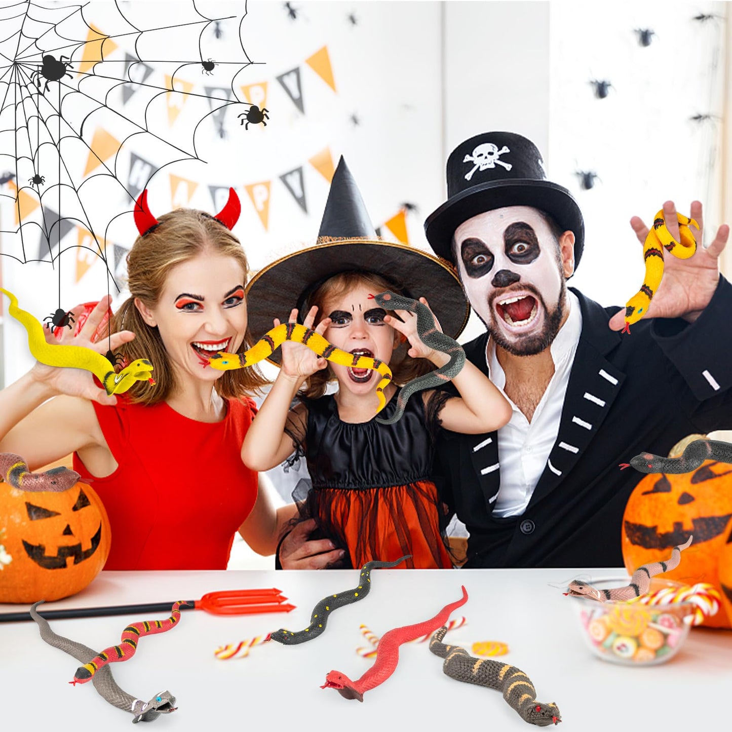 Niskaqsn 5PCS Realistic Rubber Snake,Soft and Stretchy Snake Toys for Kids,Fidget Toys for Adults,Squeeze Toys,Stretch Toys,Fake Snake Toys, Decoration Party Favors Prank Props Toys