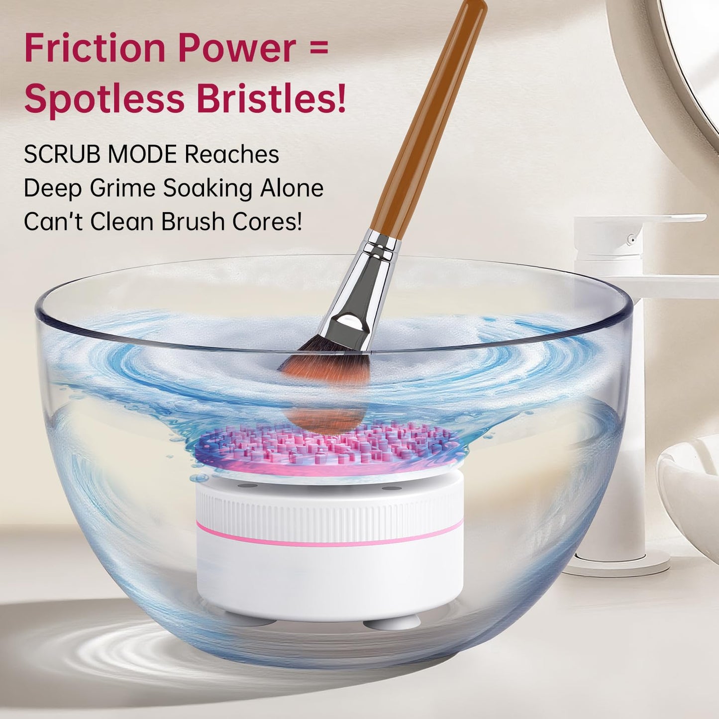 Norate Makeup Brush Cleaner, IPX7 Waterproof Electric Makeup Brush Cleaner Machine, Deep Cleaning Makeup Brushes, Stocking Stuffers Christmas Gifts for Women Mom Teen Girls