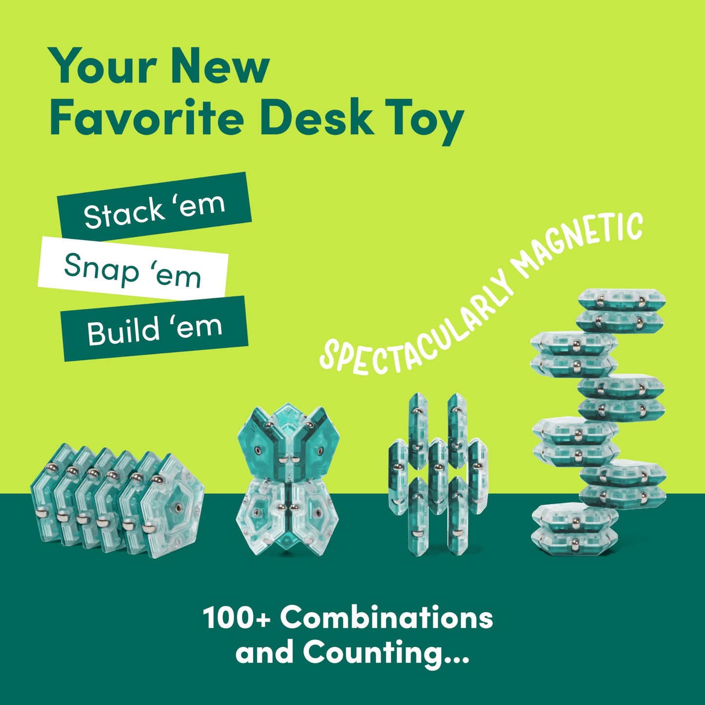 Speks Geode Magnetic Fidget Toy | Sensory Desk Toy for Adults & Teens 14+ | Stress Relief Gift, Easter Basket Stuffer | Sphere, Mile High