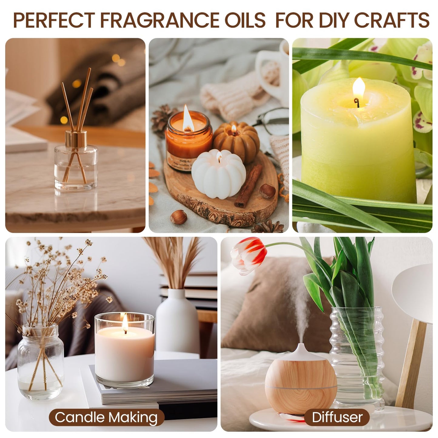 Nuanchu 26 Pcs Essential Oils Set 10ml Fragrance Oil Aromatherapy Kit for Diffuser Humidifier Aromatherapy-Oils for Candle Bath Bombs Making