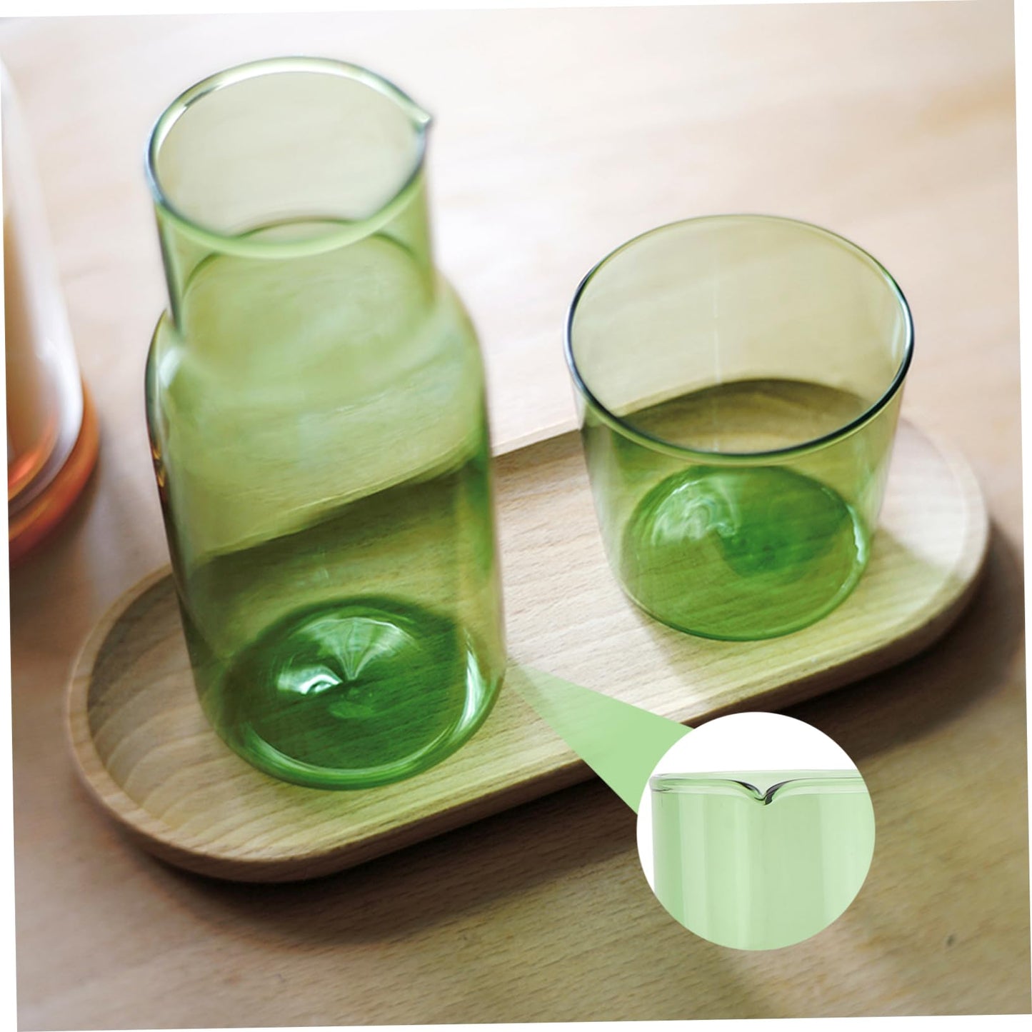 FELTECHELECTR Borosilicate Glass Cup and Water Bottle Set Water Cup Bottle Kitchenware Hotel Supplies for Thanksgiving Parties