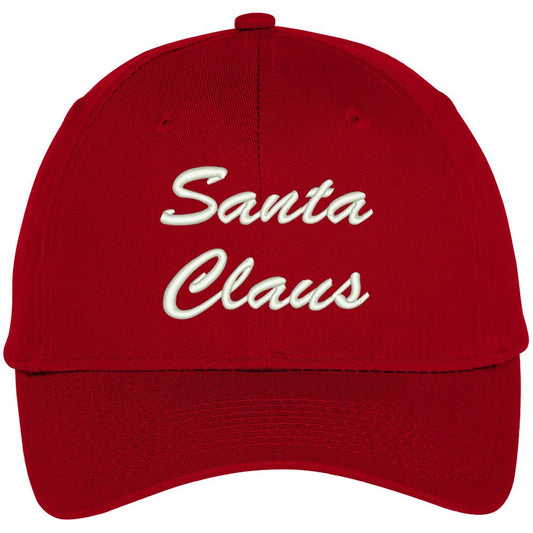 Trendy Apparel Shop Santa Claus Embroidered Baseball Cap - Red