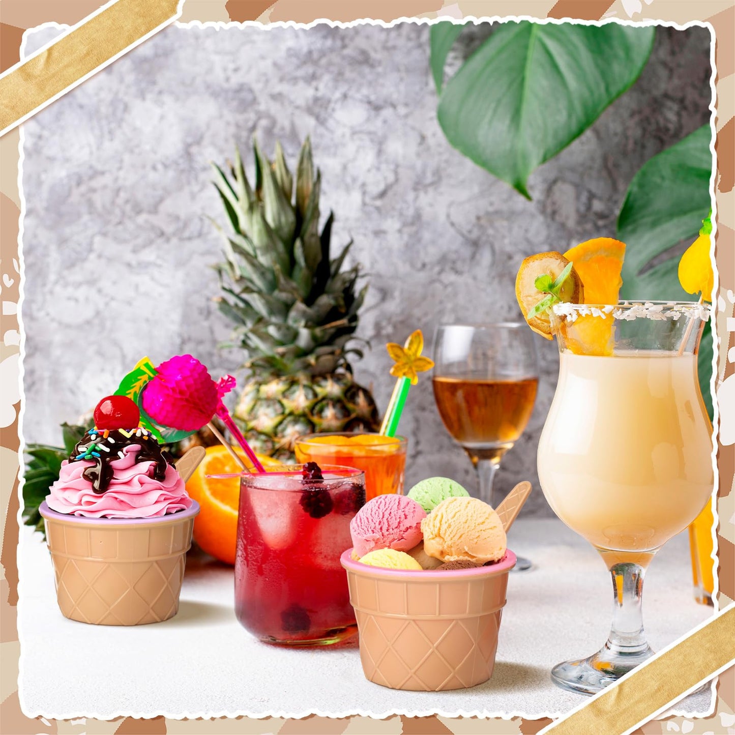 Jingmore 72 Pcs Reusable Ice Cream Bowls And Spoons Set Plastic Ice Cream Cups With Spoons And Lids Bulks Cartoon Candy Color Sundae Cups For Sundae Frozen Yogurt Summer Holiday Party, 6 Colors