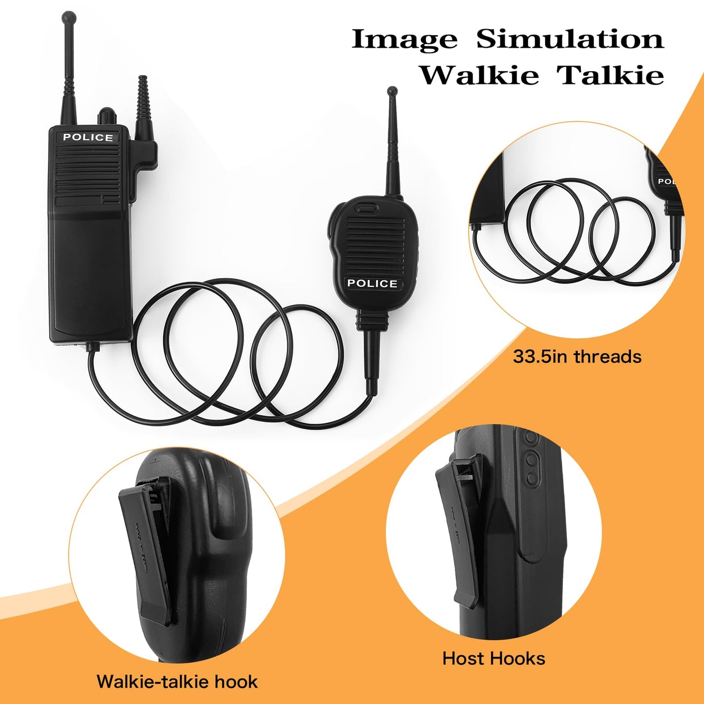 Fleursun Police Costume Accessories Police Officer Costume Adjustable Police Hat for Adult Boys Girls Theater Dress Up Theme Party (Set-C)