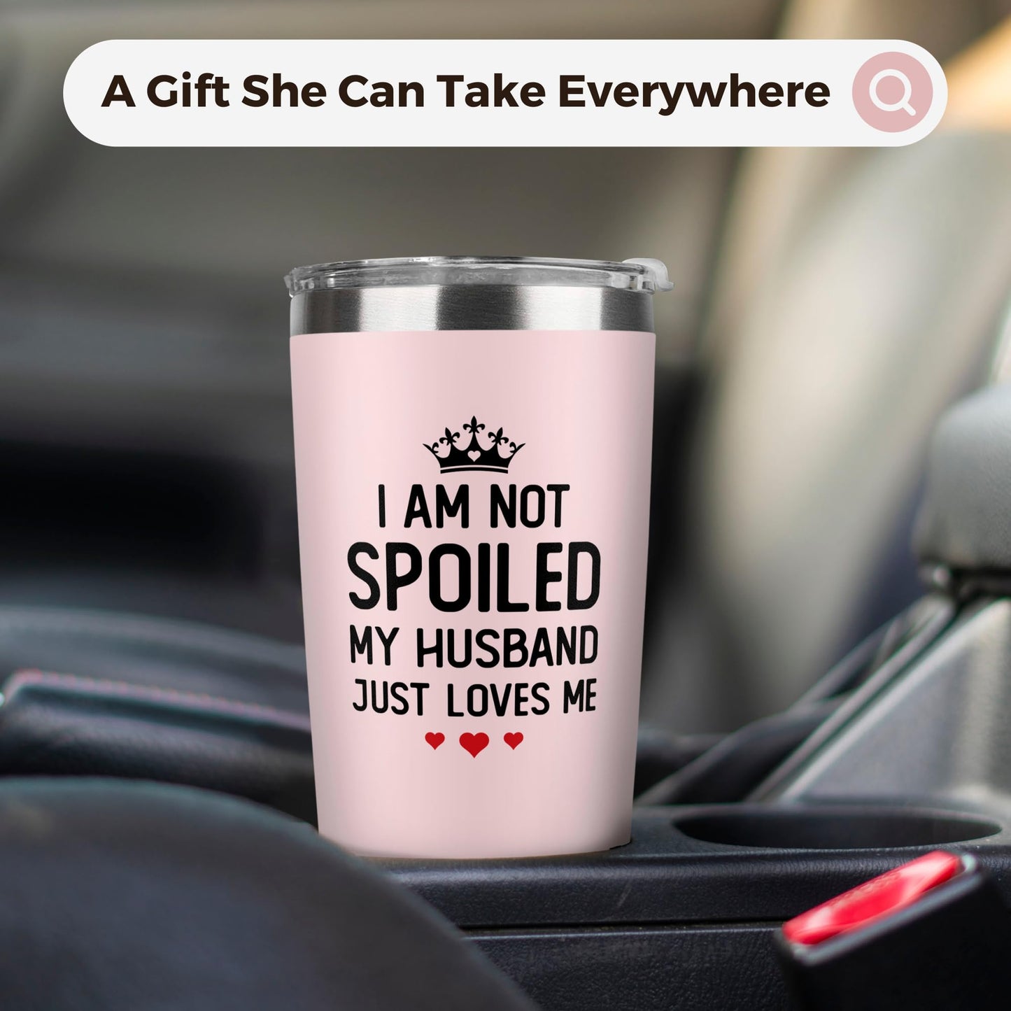 KatAndNat Gifts for Wife from Husband - Wife Gifts - Wedding Anniversary for Women, Birthday, Mothers Day, Christmas Gift for Her - Romantic Gift for Her - 20 Oz Pink Tumbler