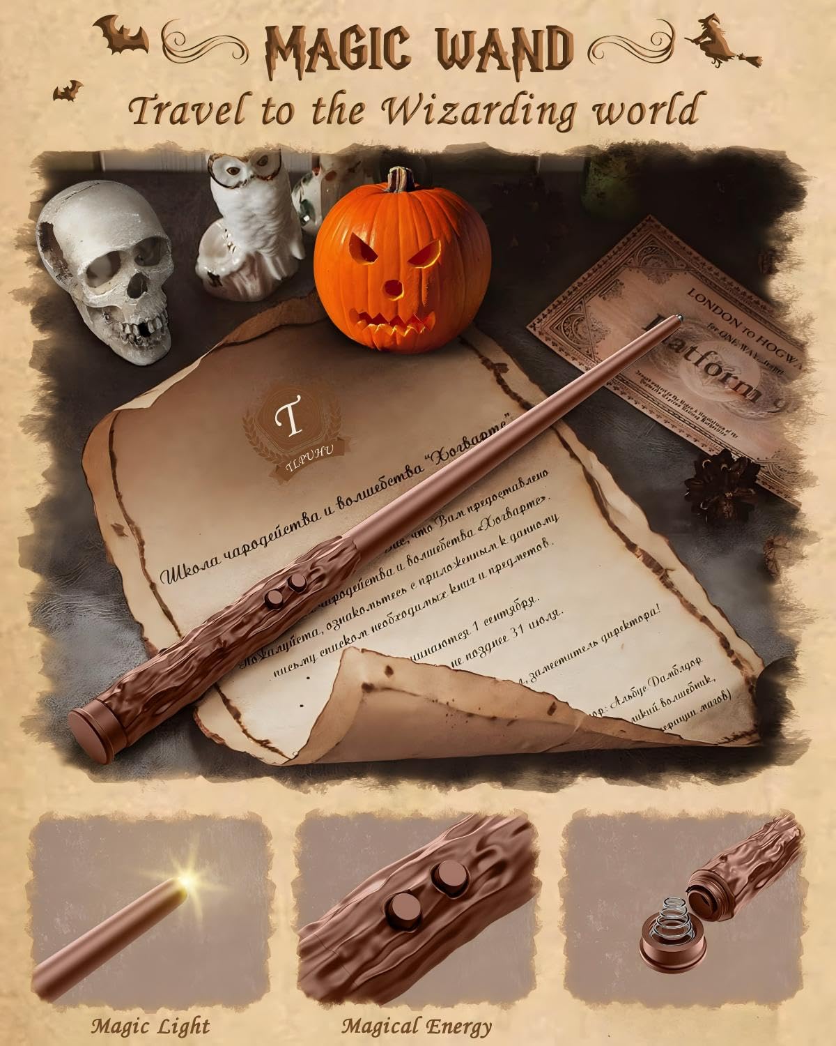 Floating Candles with Wand Remote 18PCS - Magic Hanging Candle with Glasses, Tie, Scarf, Flameless Taper Candles Floating Lights Gifts for Halloween Decorations Christmas Wedding Birthday Party Decor