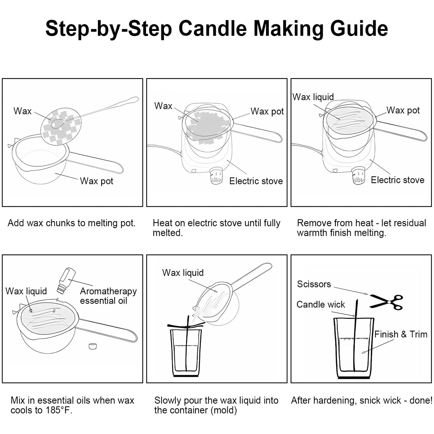 6Pcs Flower Candle Silicone Mold 3D Flower Resin Candle Molds for Candle Making with Wicks DIY Soap Wax Resin Craft Mould Home Art Decoration Box Packaging
