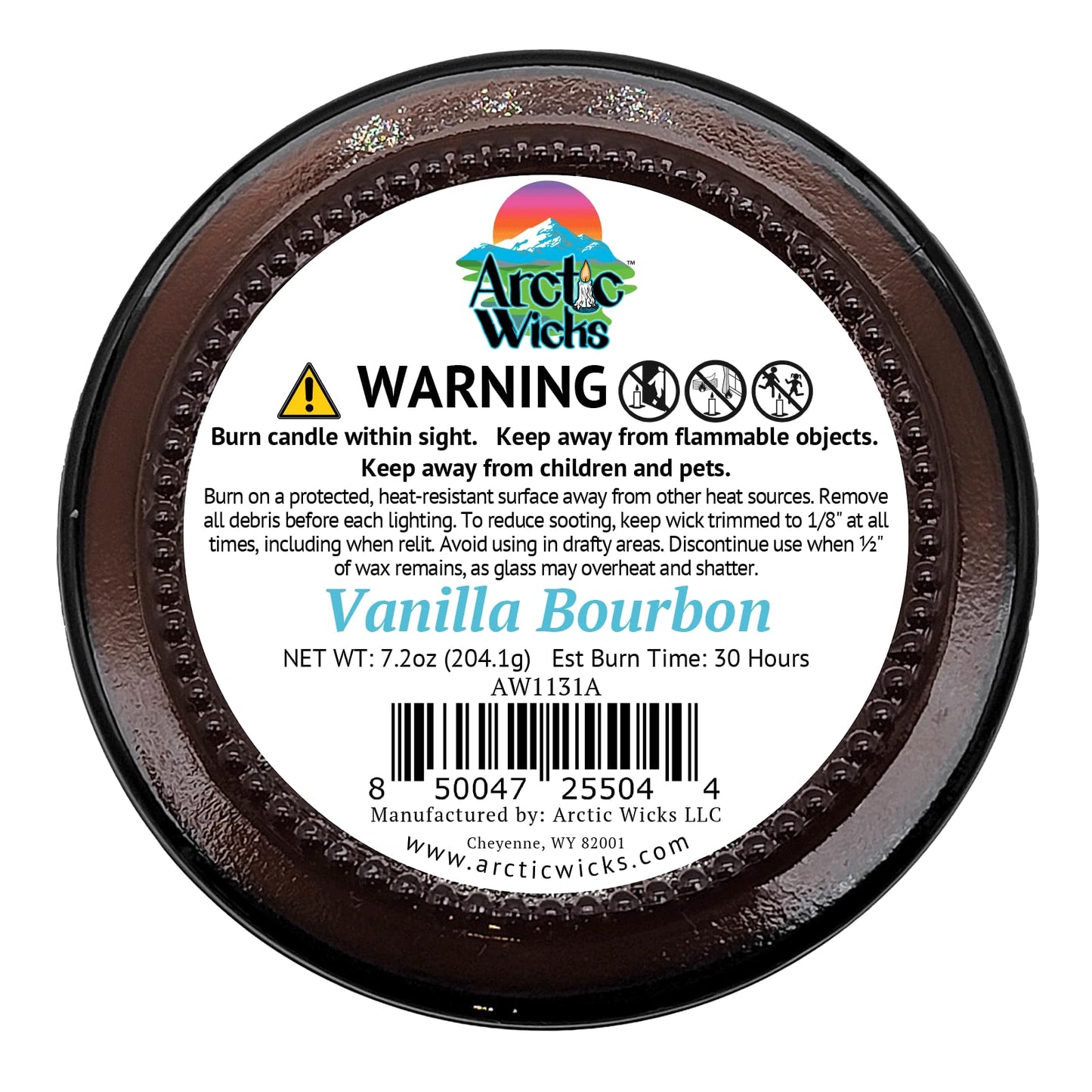 Vanilla Bourbon Candle | Arctic Wicks 9oz Coconut & Beeswax Candles | Scented Non-Toxic Candles for Fall, Winter, Holidays, Gifts For Him, Whiskey Bourbon, Vanilla Candle | USDA Certified Biobased