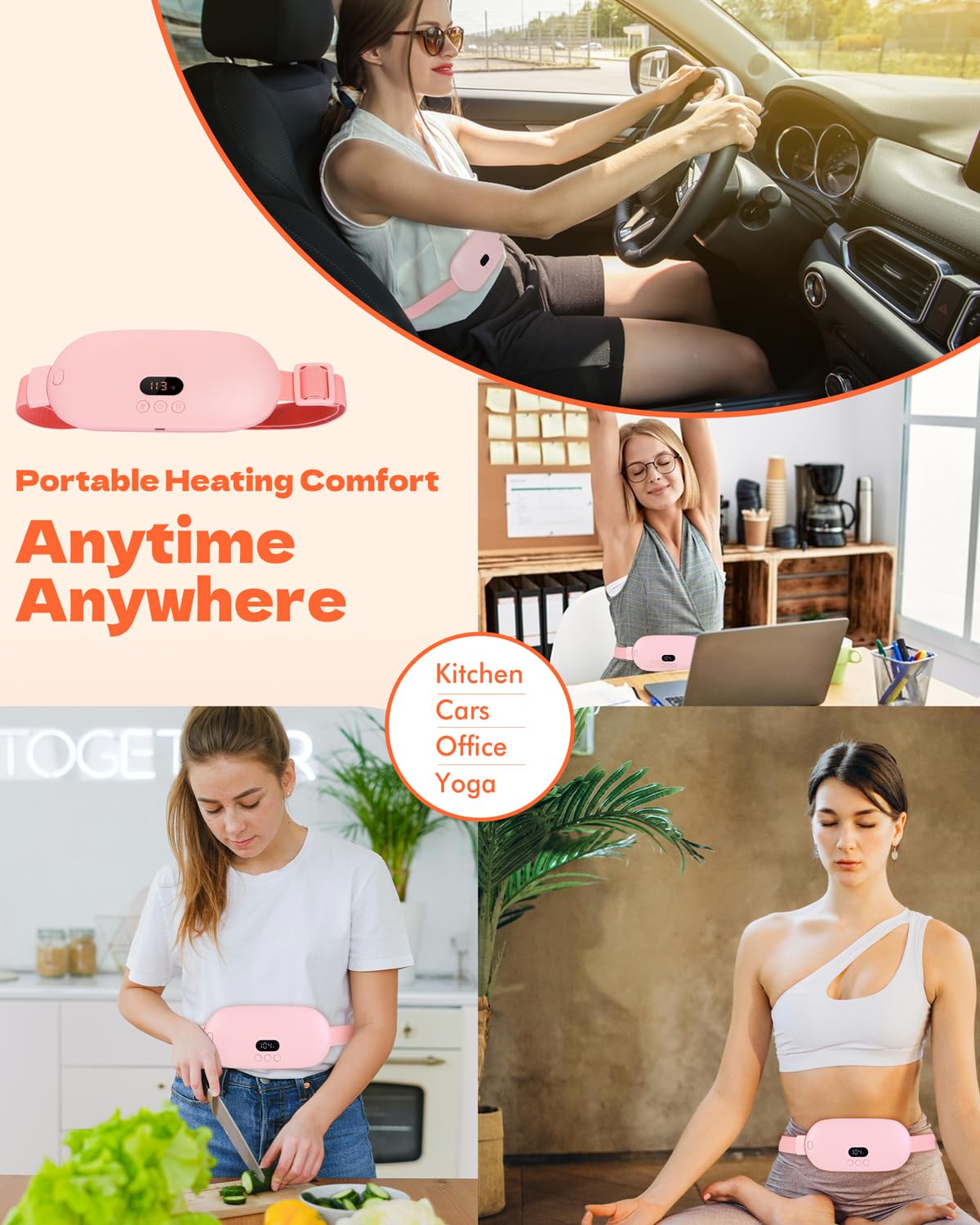 Stocking Stuffers for Women Portable Heating Pad for Period Cramps Cordless Electric Menstrual Heating Pad for Cramp Relief Travel Idea Christmas Gifts for Women Her Mom Teens Girls Mother
