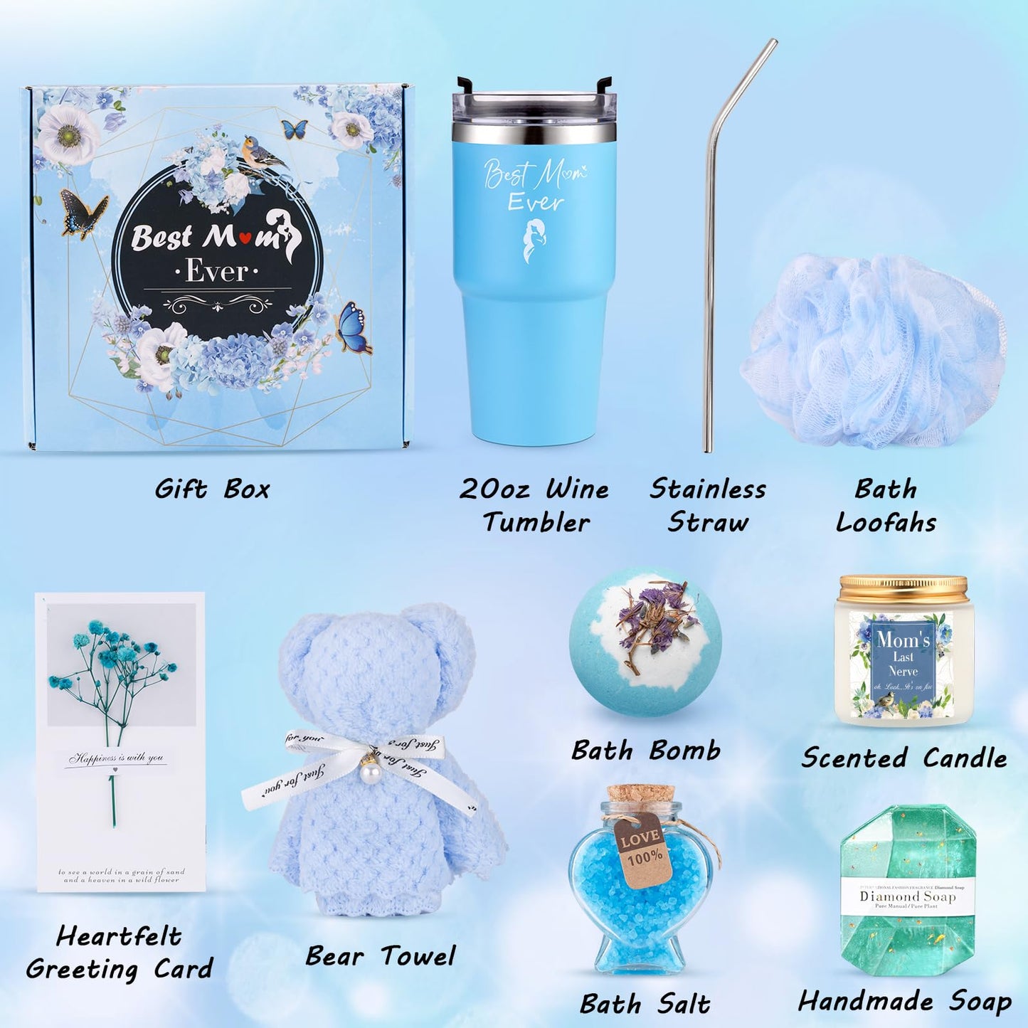 Gifts for Mom, Unique Birthday Gift for Mom, Gifts for Mom from Daughter Son, Mom Christmas Gifts, Best Mom Gifts, Presents for Mom, Mom Gifts, Relaxing Spa Bath Set for Mama 20oz Tumbler