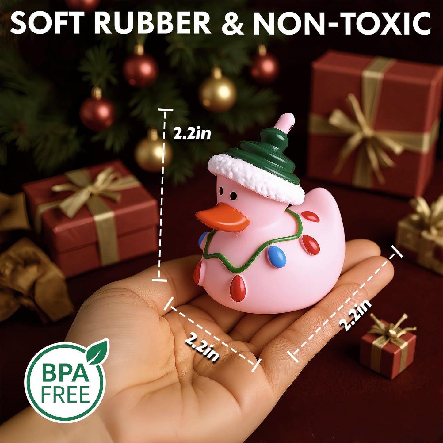 Intever 2025 Advent Calendar Christmas Ducks – 24 Days of Surprise Rubber Duck Gifts | Fun Holiday Countdown Toy Set for Christmas Party Favors, Stocking Stuffers & Decorations for Toddlers, Boys & Girls