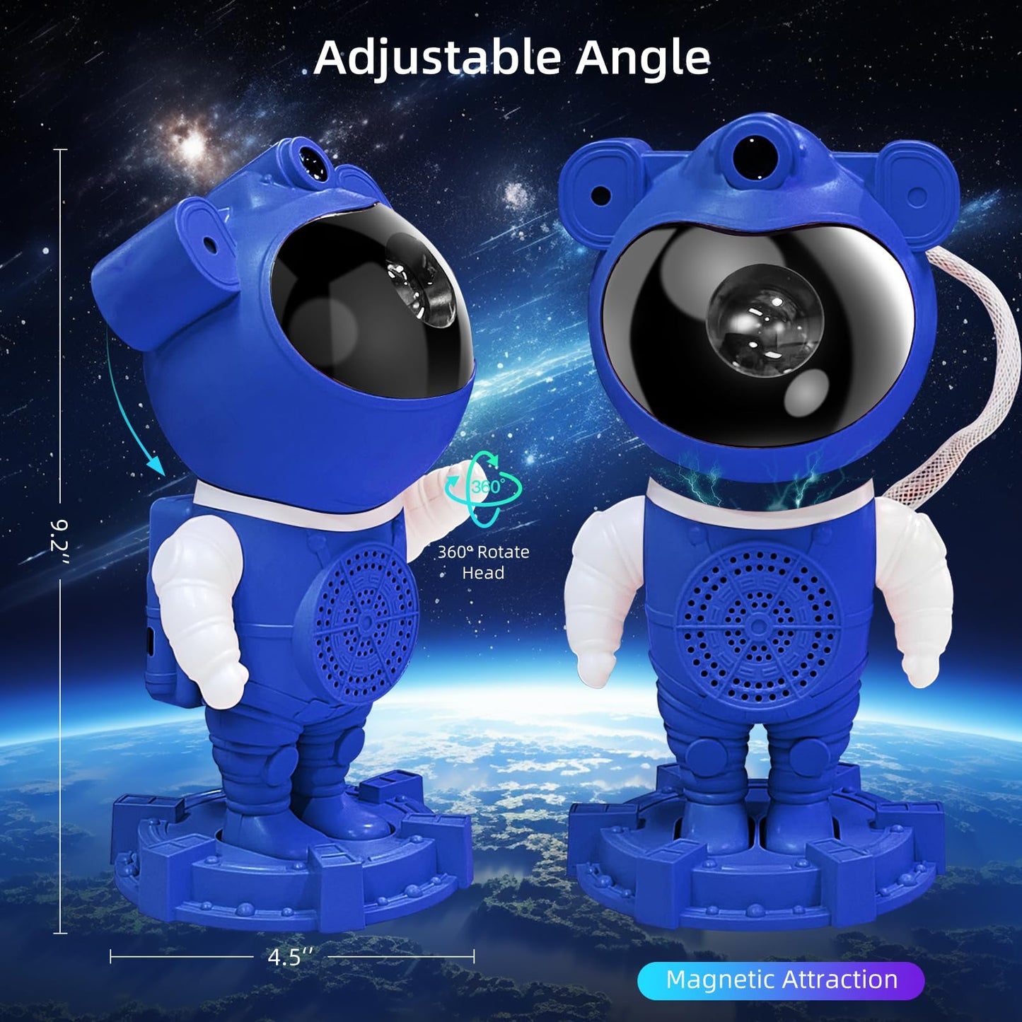 Astronaut Galaxy Projector Night Light for Kids Room,Bedroom Decoration, LED Lights, Star Projector with Nebula Moon, Bluetooth, White Noise, Remote Control