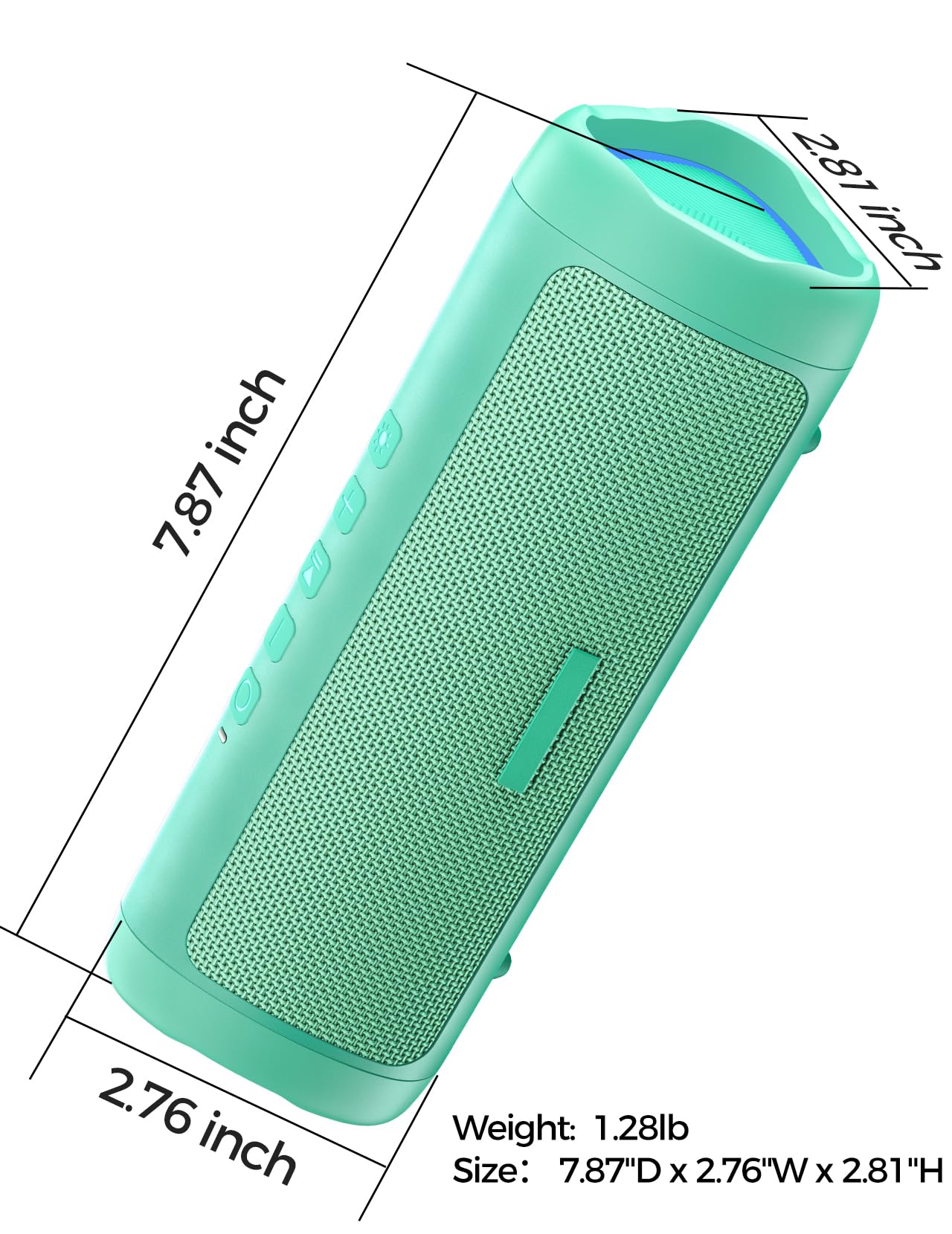 Bluetooth Speaker with HD Sound, Portable Wireless, IPX5 Waterproof, Up to 20H Playtime, TWS Pairing, BT5.3, for Home/Party/Outdoor/Beach, Stocking Stuffers, White Elephant Gifts for Adults (Teal)