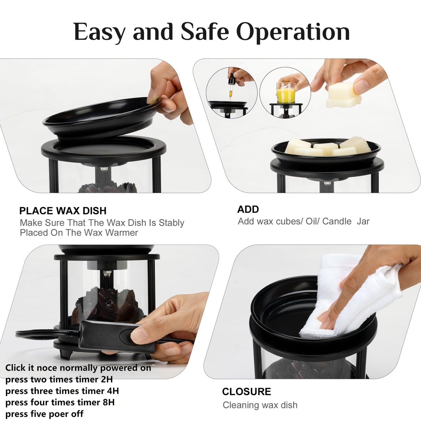 MOAFINA Wax Melt Warmer with Timer,Campfire Wax Warmer,3-in-1 Oil Burner Electric Candle Wax Warmer,Wax Warmer for Scented Wax Melts,Wax Melter Fragrance Warmer for Home Office Bedroom Gifts & Decor