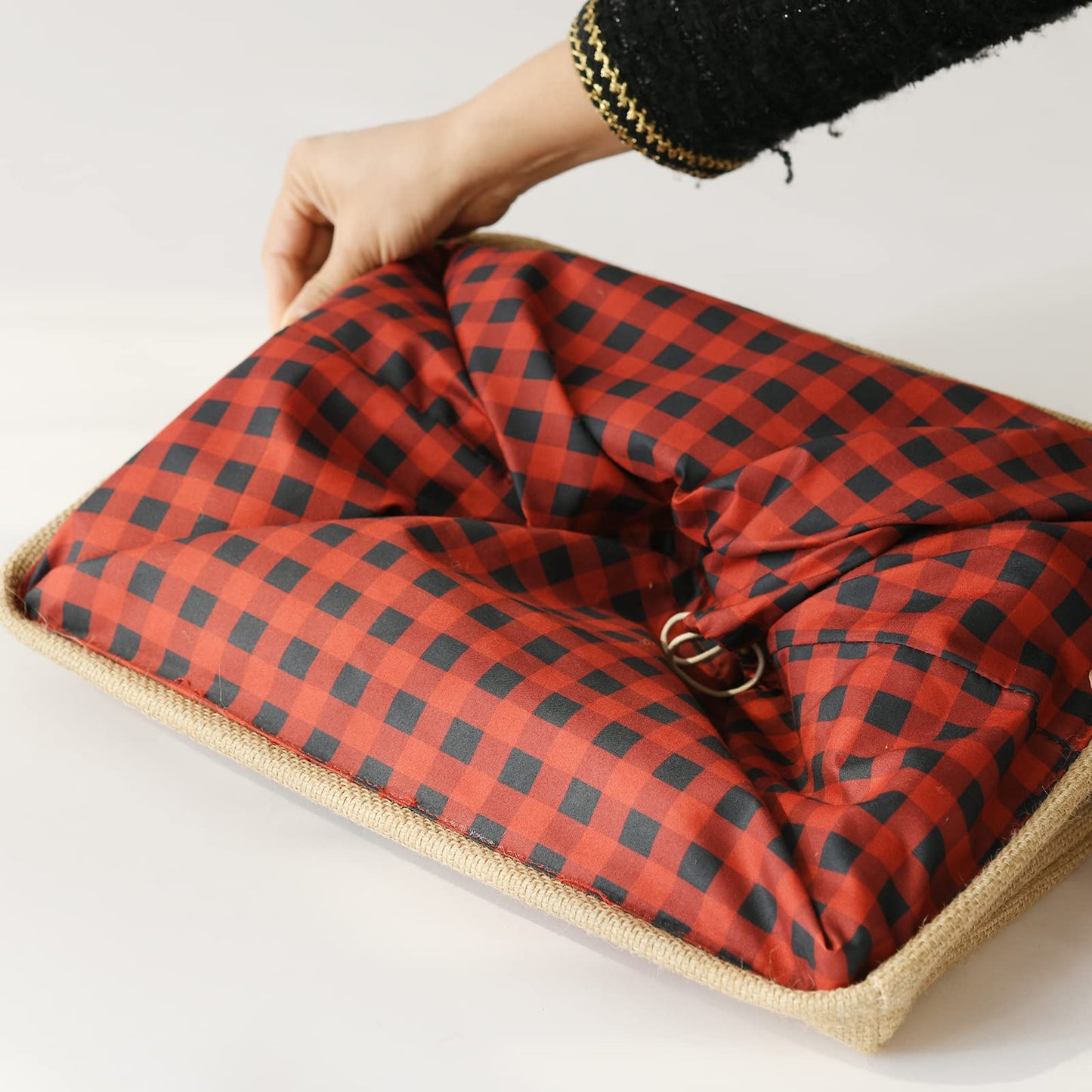 INough Gift Basket Empty Large Christmas Basket Christmas Empty Christmas Gift Baskets with Handles Collapsible Christmas Storage, Holiday Gift for Kidsroom Nursery Play Room (Large, Joy)