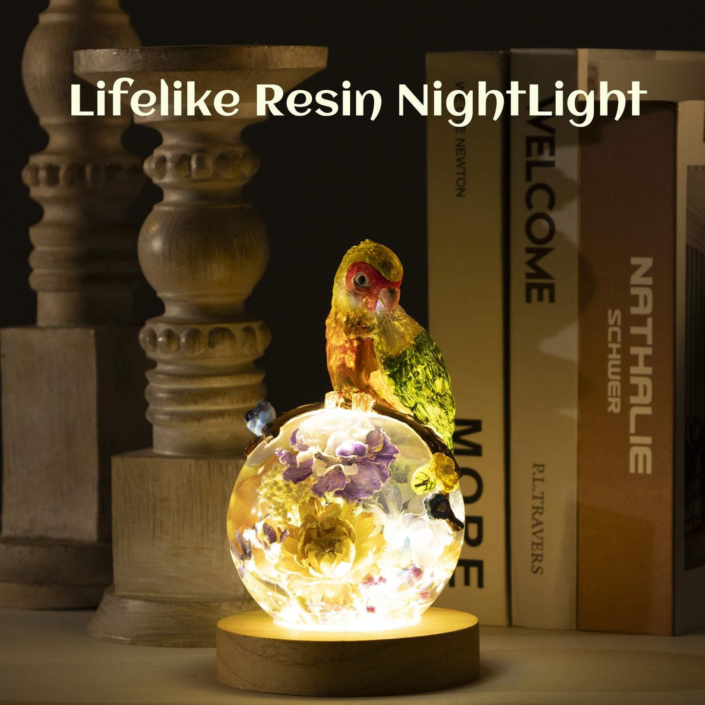 LET’S Resin Crystal Ball Resin Molds, Crystal Orb Decorative Statue Silicone Molds with Mushroom Stand and Bird Figurine,3D Sphere Epoxy Resin Molds for DIY Tabletop Decor, Housewarming Gifts