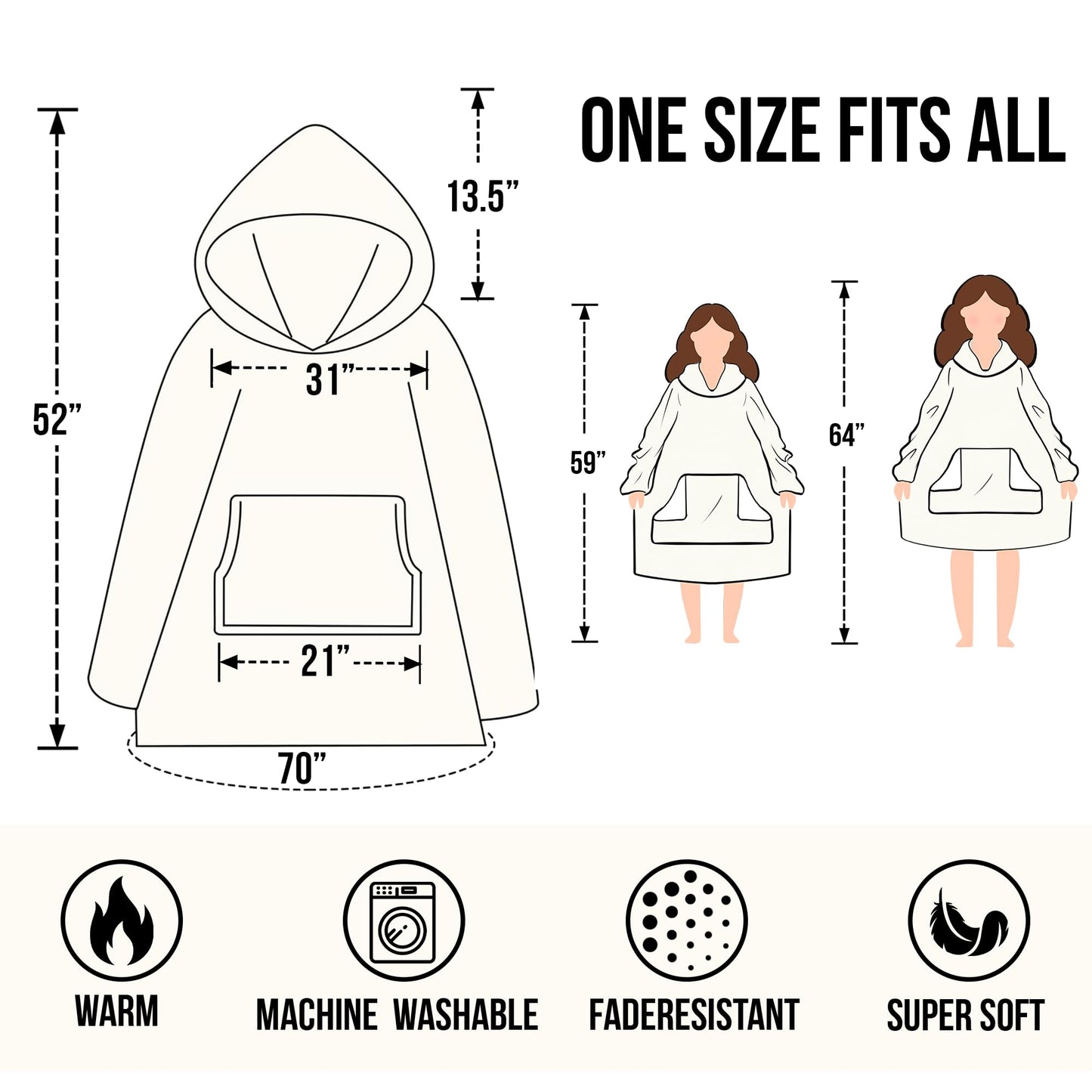 Warmstorey Mama Bear Hoodie Blanket For Women Wearable Blanket Hoodie - Christmas Gifts For Mom From Daughter Son - Wife Birthday Gifts, Gifts For Wife From Husband