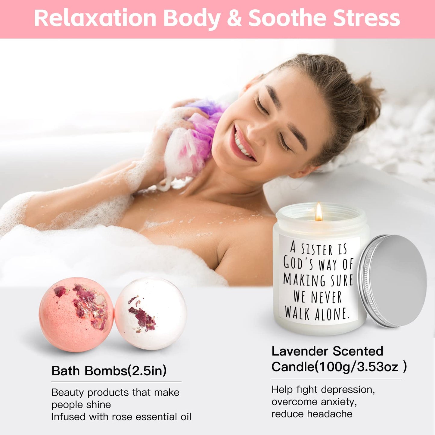 Sister Birthday Gifts, Sisters Gifts from Sister, 9PCS Unique Gift for Sisters Gift Baskets Ideas for Christmas, Birthday, Mothers Day, Valentines Day