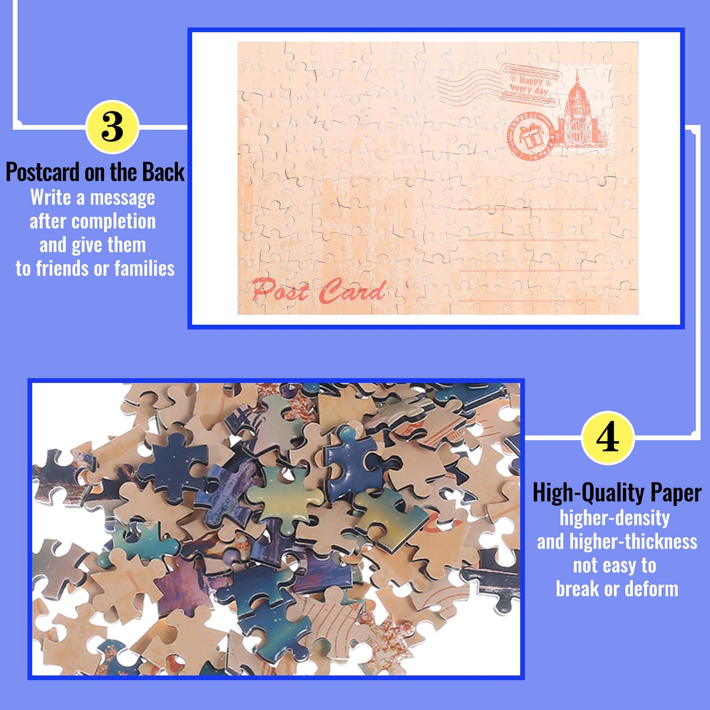 Small Jigsaw Puzzles for Adults 150 Pieces Vintage American Backyard Mini Jigsaw Puzzles Oil Painting Challenging Puzzles 6 x 4 Inches, 3 Pcs,Mini Easel Included