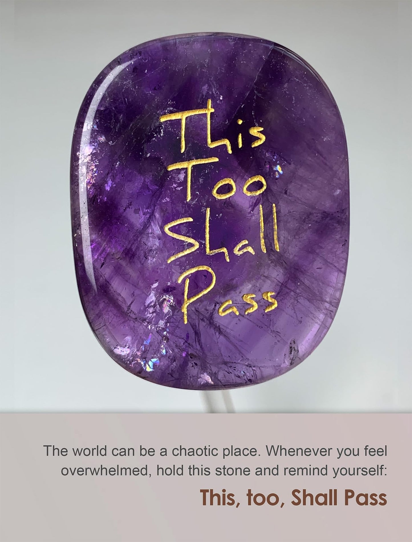 SOLICIEL This Too Shall Pass Amethyst Healing Crystal, You Got This Inspirational Gifts Speical Thinking of You Keepsake Gifts for Women Men