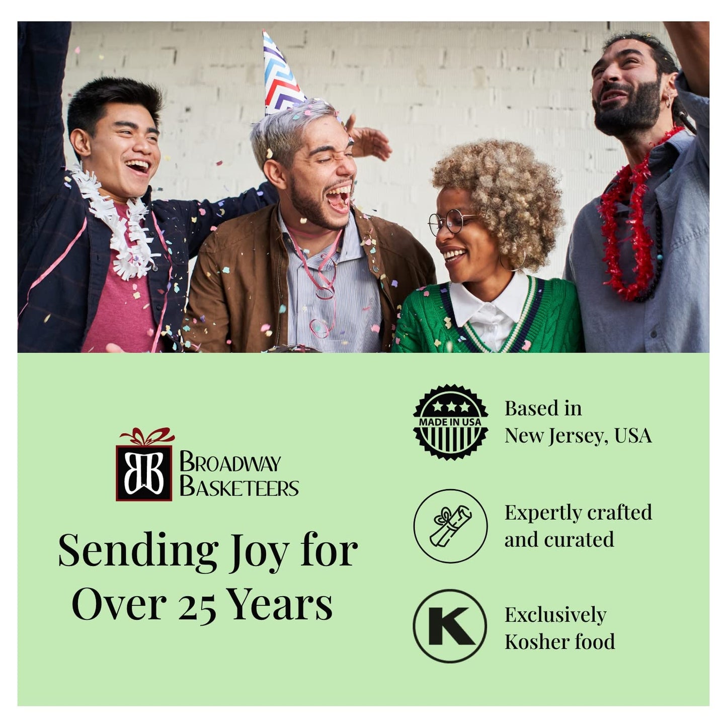 Broadway Basketeers Photo Gift Box Snack Assortment Baskets, Cookies & Sweets, Care Package Gifts for Families, Her, Him, Couples, Neighbors