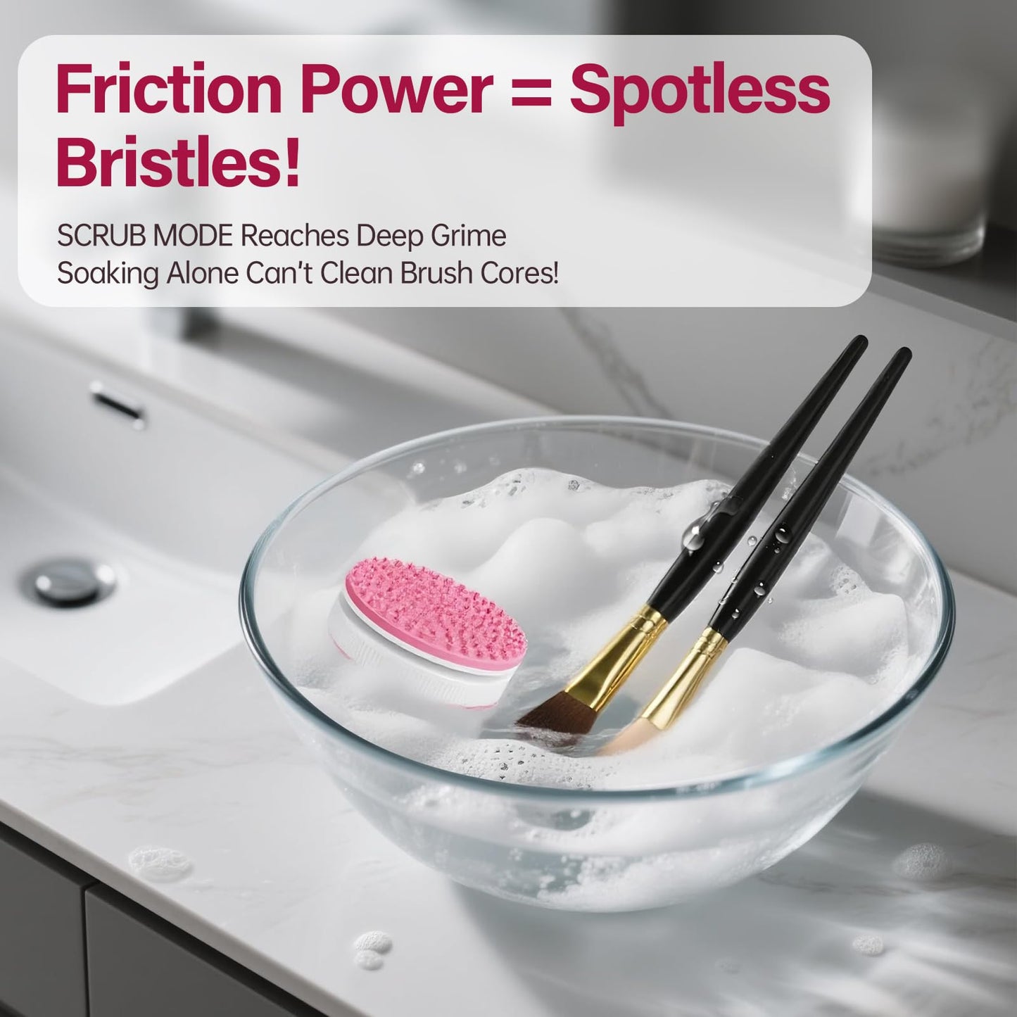 Norate Makeup Brush Cleaner, Electric Makeup Brush Cleaner Machine + Solution, Removes Residue from Makeup Brushes with Deep-Clean Cruelty-Free Shampoo, Stocking Stuffers for Women, Moms,Teen Girls