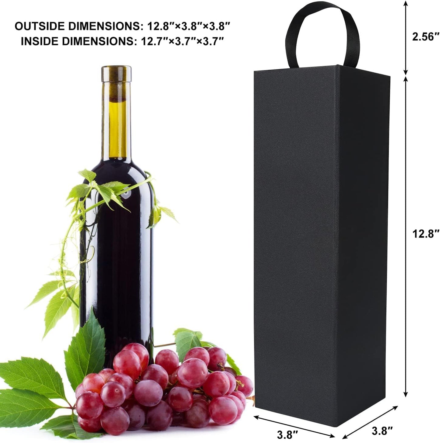 PLAEVIAE Wine Gift Box 12.8 x 3.8 x 3.8in, Magnetic Collapsible Luxury Gift Bottle Packaging for Wine & Champagne, Gold, Ideal for Christmas(5PCS)