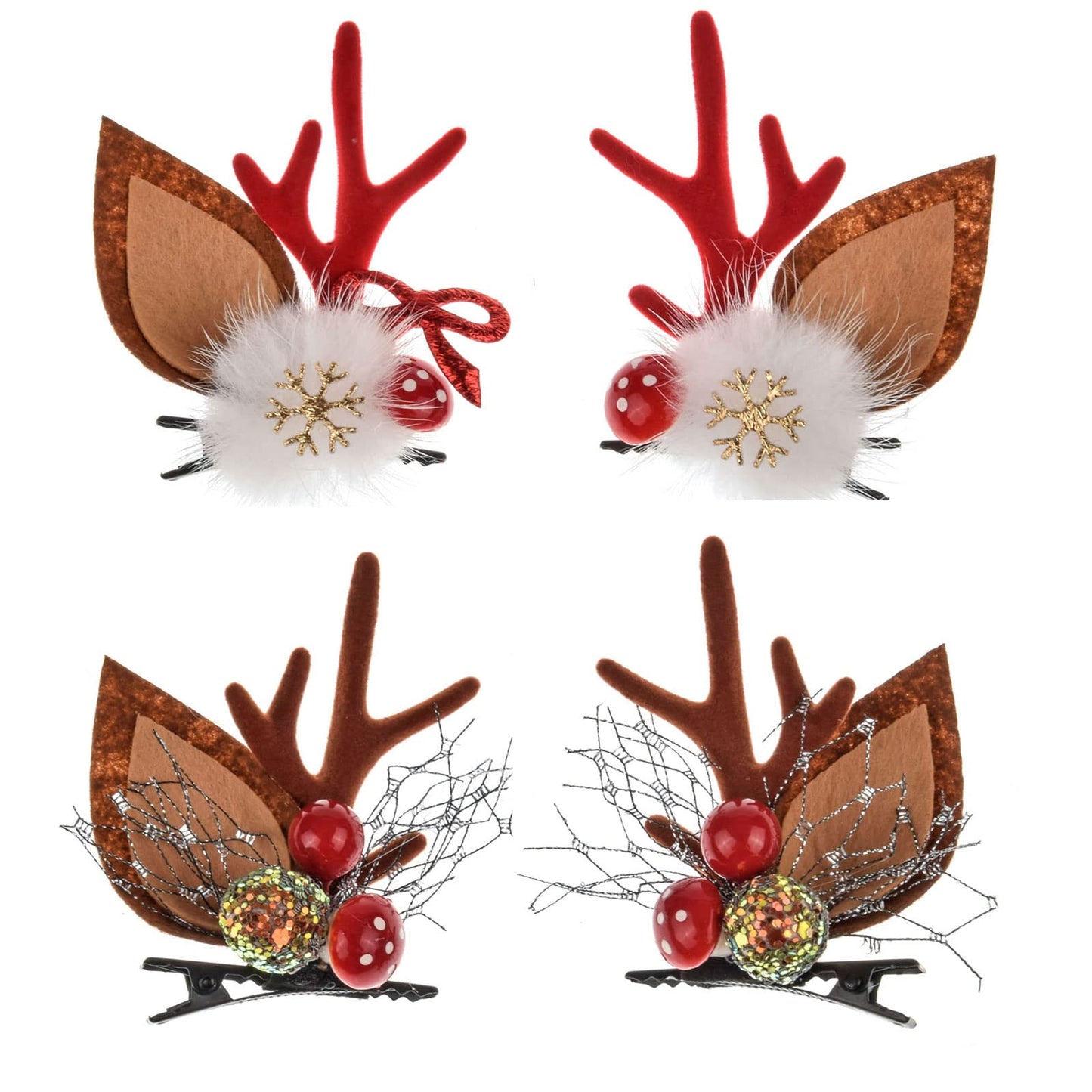 TOECWEGR Christmas Reindeer Antlers Headband Hair Clips Hair Hoop Girl Holiday Beauty Headdress (Christmas 9750s51M)