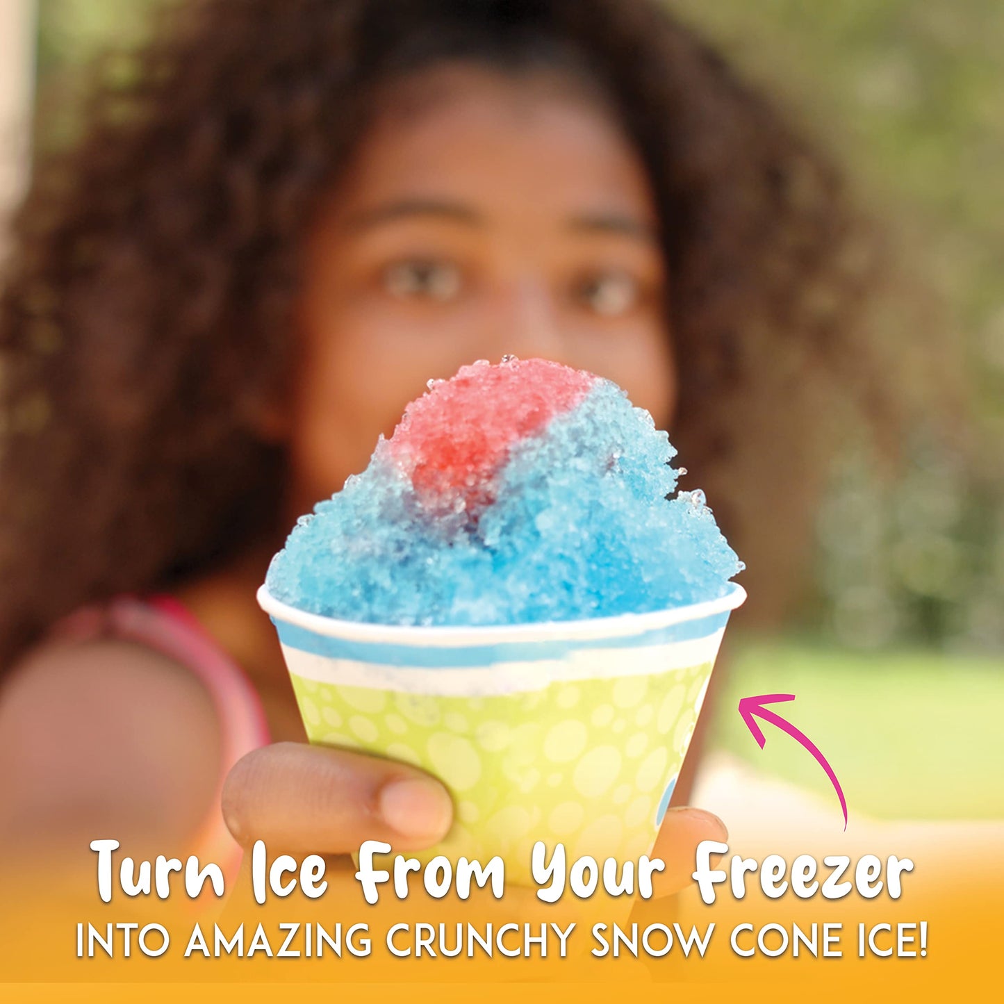 Hawaiian Shaved Ice Kid-Friendly S700 Snow Cone Machine bundled with Hawaiian Shaved Ice Mini Snow Cone Machine - Portable Countertop Ice Shaver with No Slip Base - No Electricity Needed - Ice Cup Inc