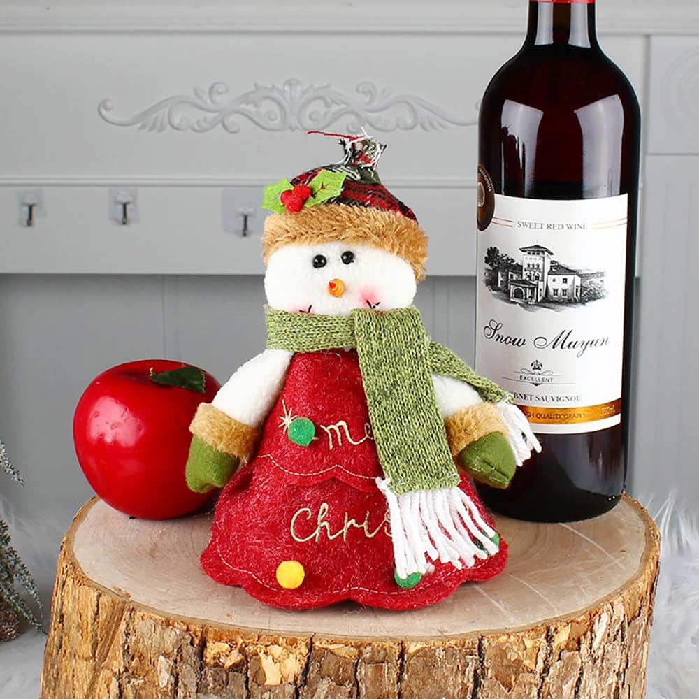 WGXIA 6Pcs Flax Christmas Apple Bags Zipper Reusable 2026 New Chritmas Eva Santa Snowman Snowflake Deer Shaped Apple Candy Bags Bulk Storages For Chritmas Party Decor (B-3pcs)