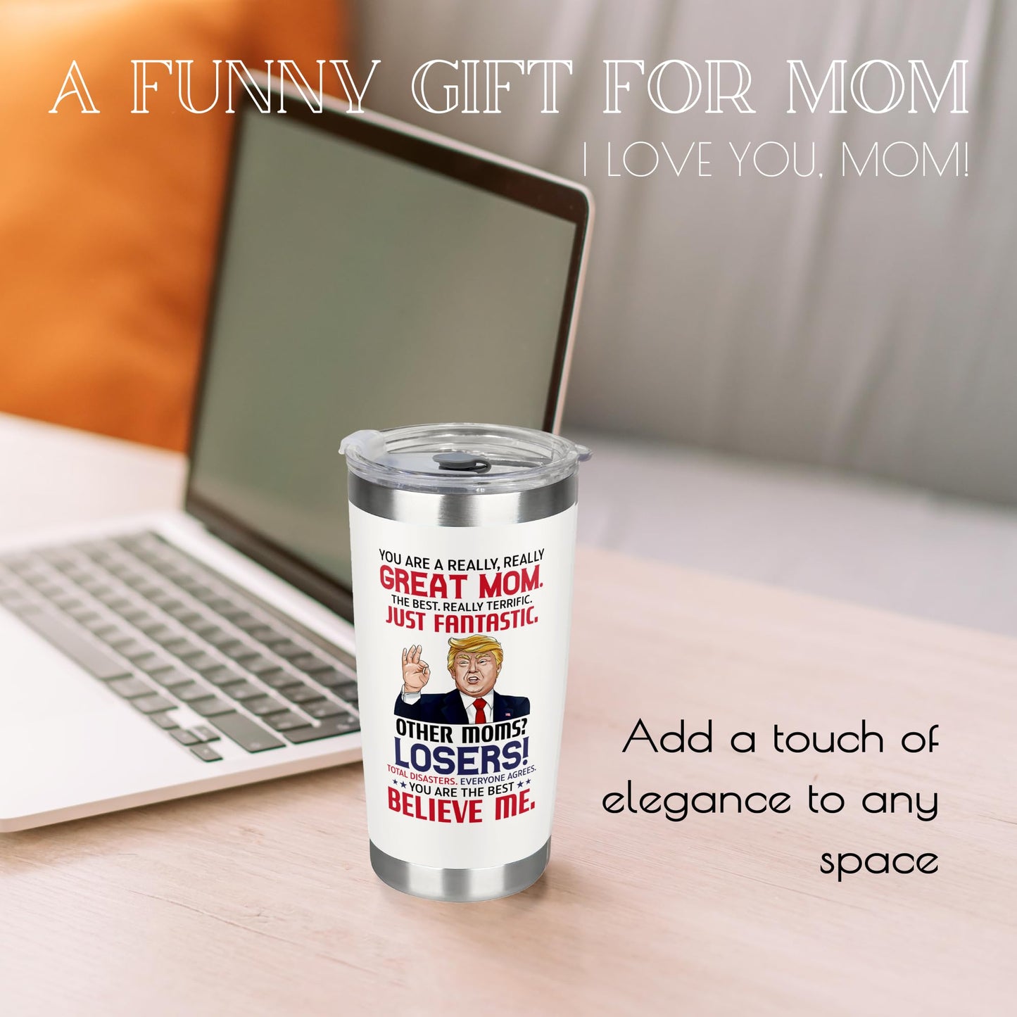 UMACVN Gifts for Mom from Daughter Son - Christmas Gifts for Mom Wife - Birthday, Christmas, Valentines Day Gift for Moms - Gift for Mama, Moms, Mother - 20 Oz Stainless Steel White Tumbler