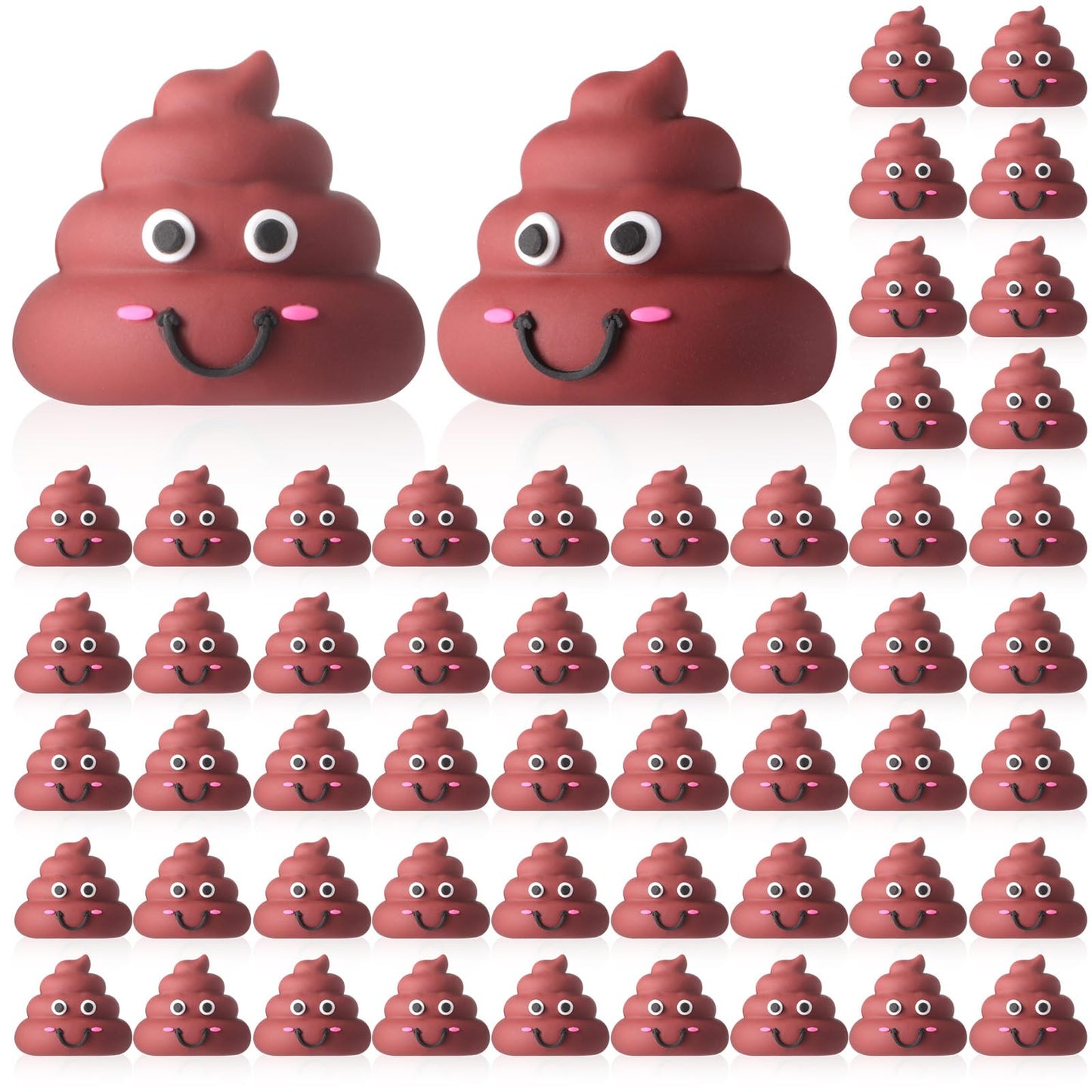 WinnerWhy 100 Pcs Mini Poop Figures Small Poop Figurines Poo Toys Fake Poop Classic Brown Poop Rubber Poop for Prank Hide Seek Goodie Bags Piñata Stuffers Party Supplies Gifts Easter Egg Fillers