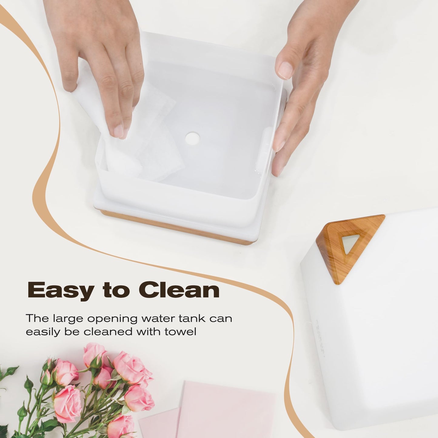 ASAKUKI 700 ml Premium Essential Oil Diffuser, 5 in 1 Ultrasonic Aromatherapy Fragrant Oil Vaporizer Humidifier, Timer and Auto-Off Safety Switch, 7 LED Light Colors