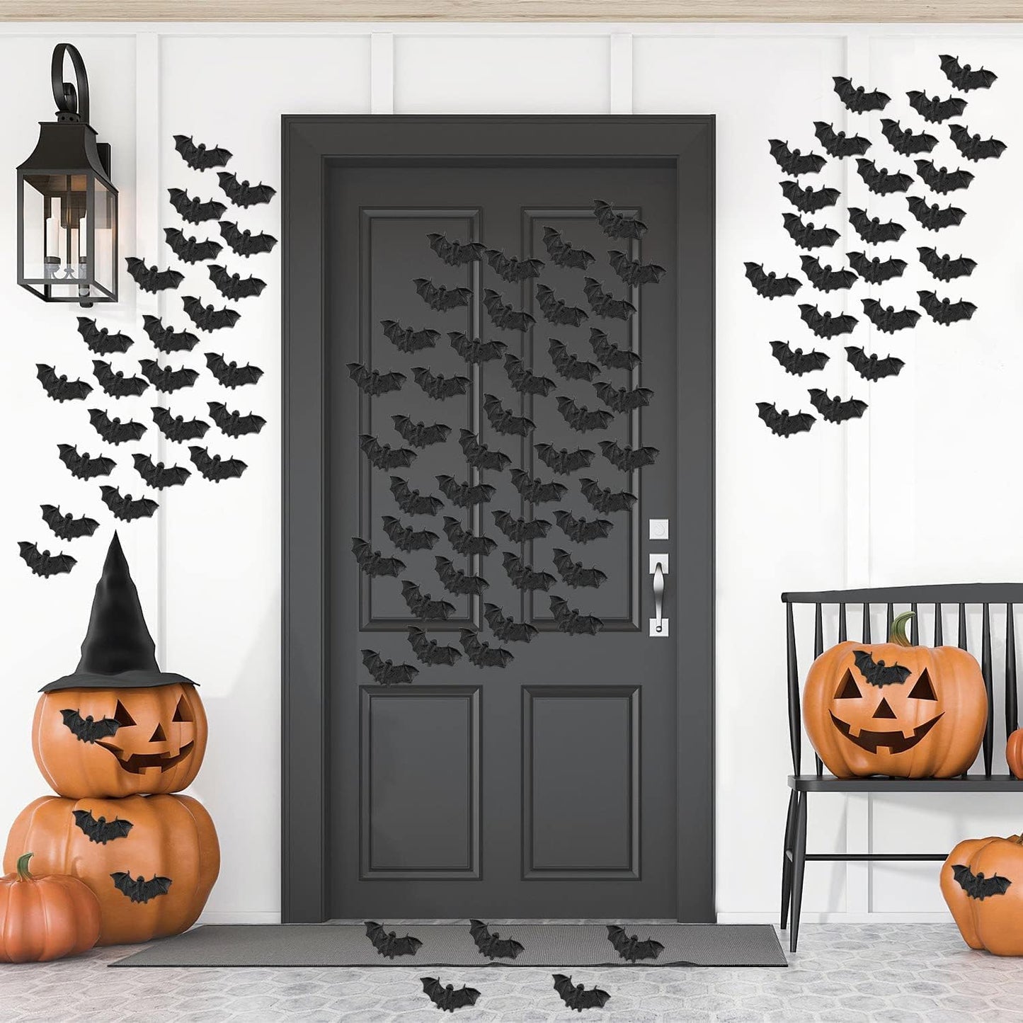 WHXGQ 500 Pcs Plastic Bats Spiders Halloween Mini Bats and Fake Spiders for Decorations Creepy Scary Prank Toys Plastic Insec Toys Halloween Miniatures