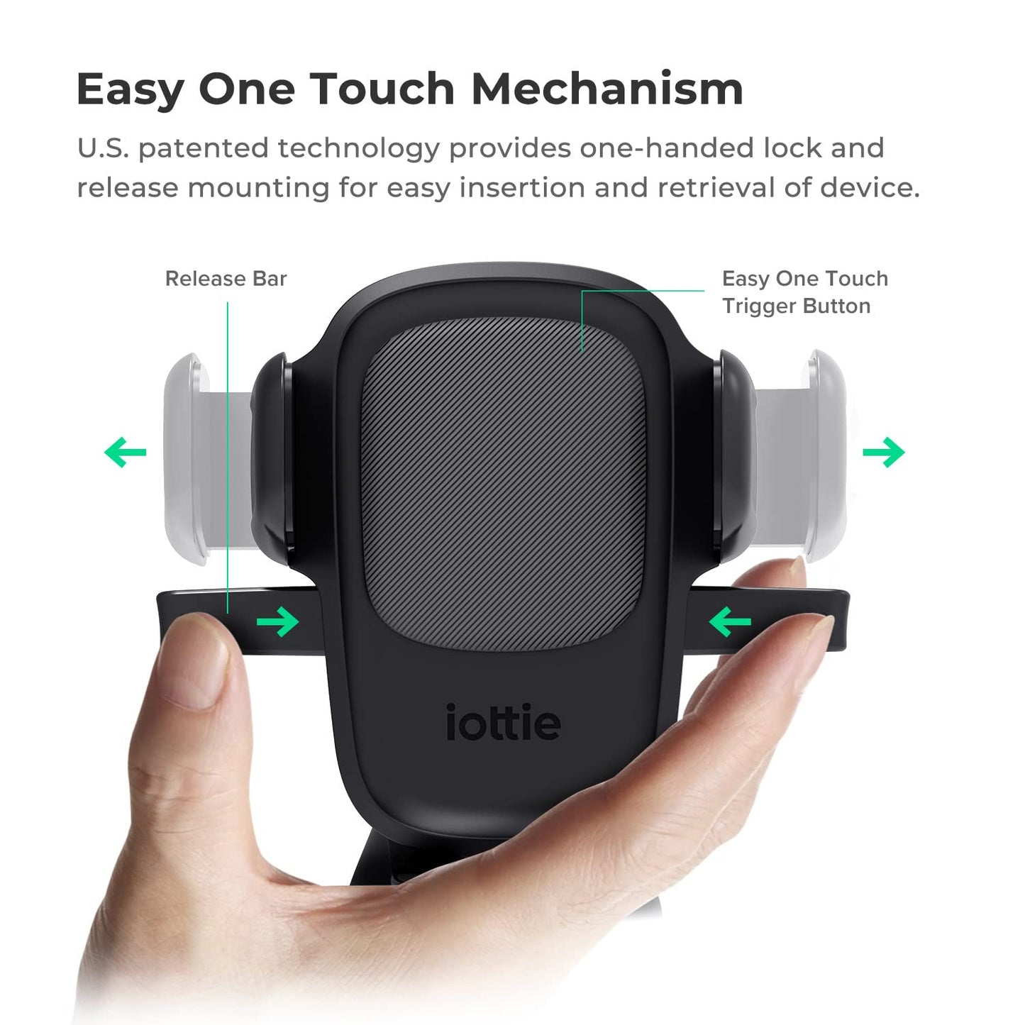 iOttie Easy One Touch Signature Dashboard & Windshield Universal Car Mount Phone Holder Desk Stand with Suction Cup Base and Telescopic Arm for iPhone, Samsung, Google, More Smartphones